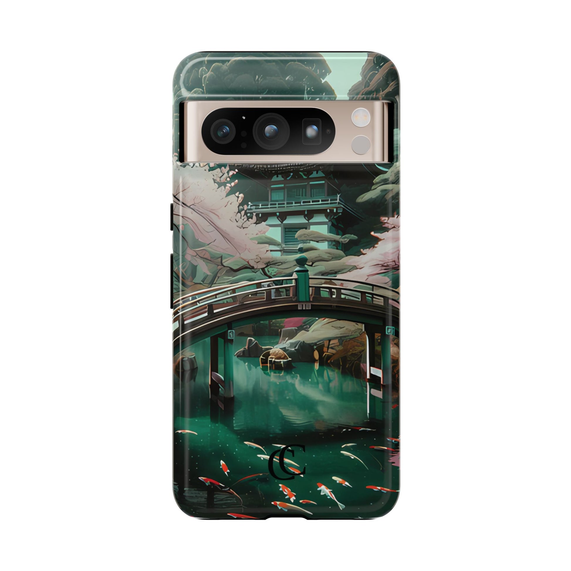 Nature-Inspired Phone Case, Aesthetic Phone Cover, Floral Case, Koi Pond Design, Gift for Nature Lovers