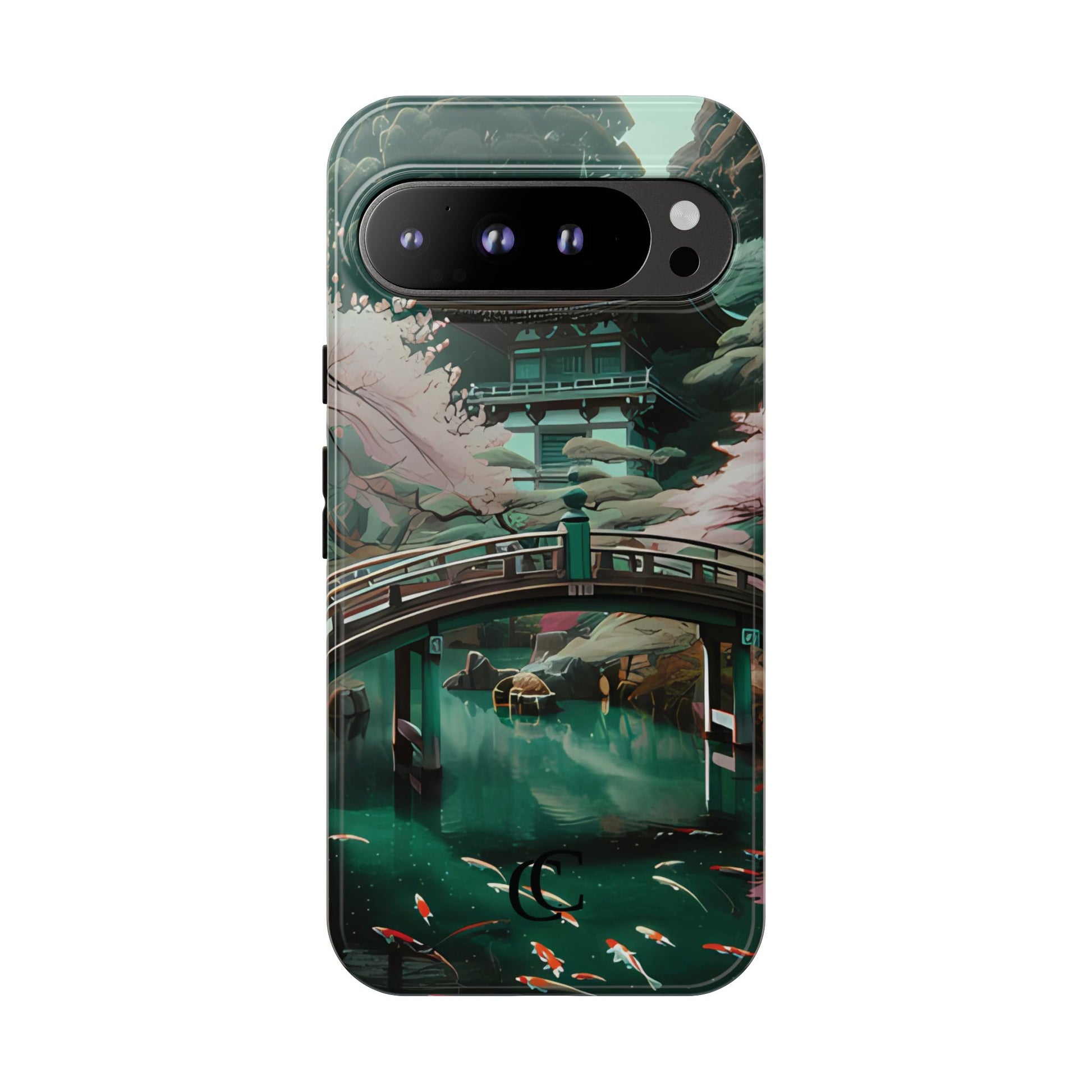 Nature-Inspired Phone Case, Aesthetic Phone Cover, Floral Case, Koi Pond Design, Gift for Nature Lovers