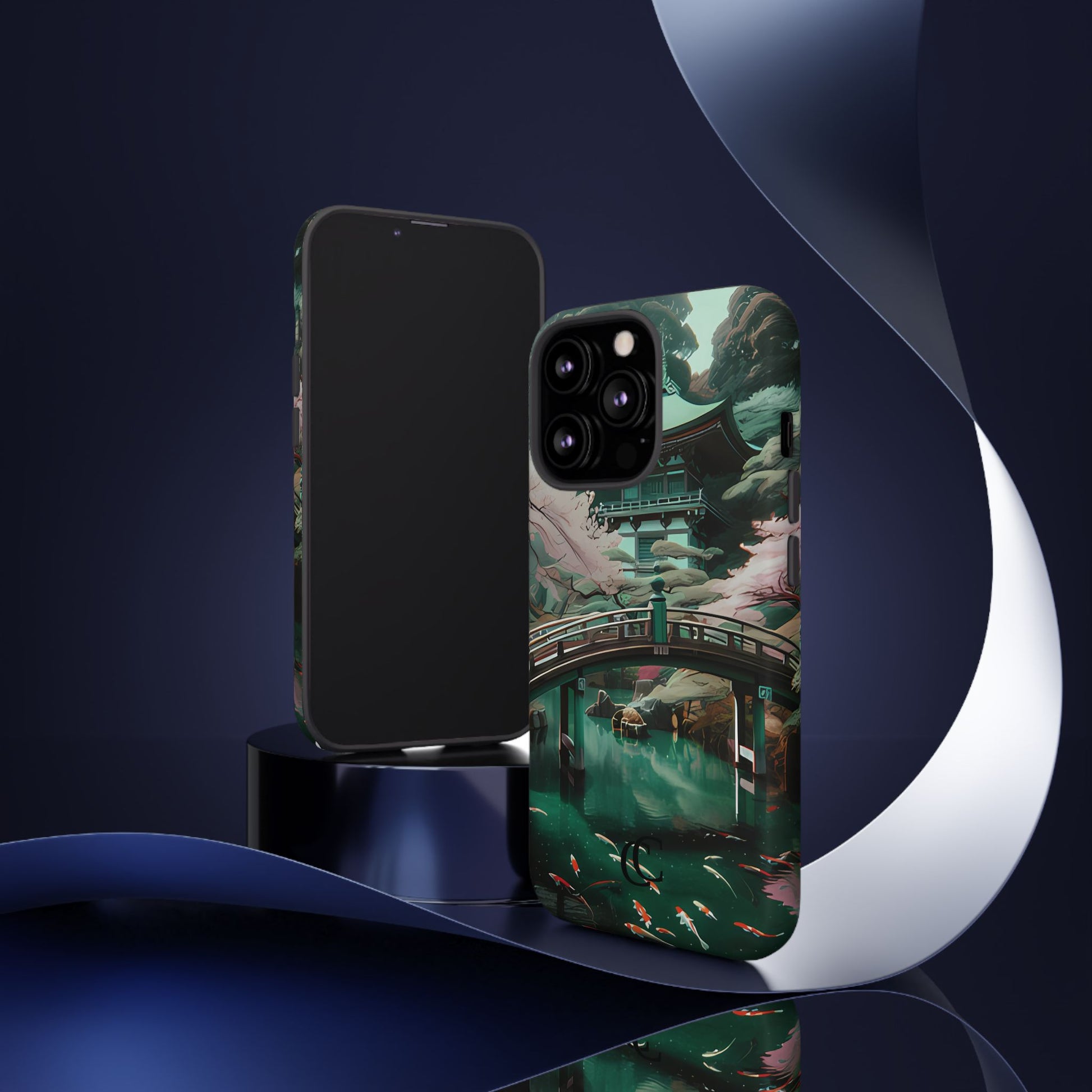 Nature-Inspired Phone Case, Aesthetic Phone Cover, Floral Case, Koi Pond Design, Gift for Nature Lovers