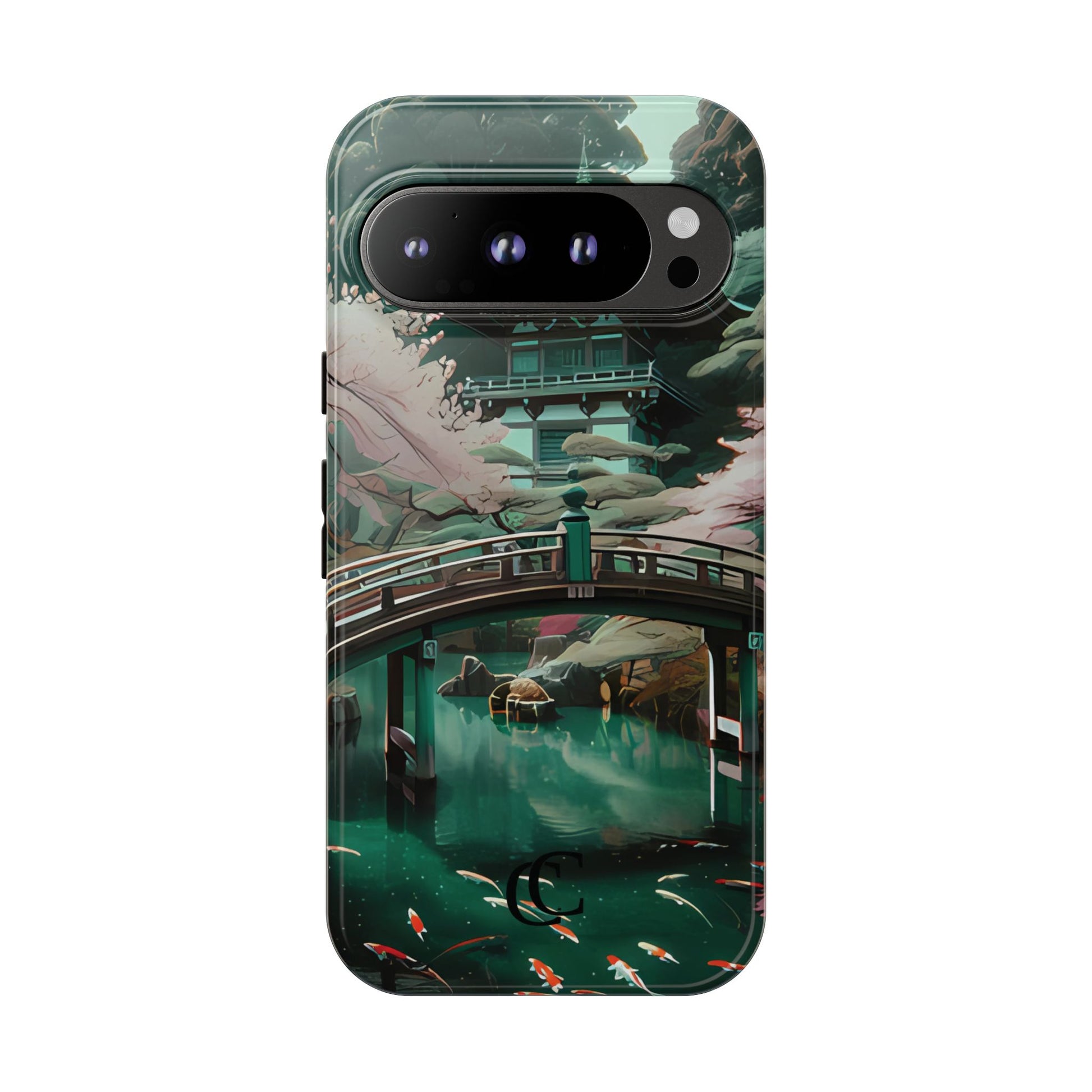 Nature-Inspired Phone Case, Aesthetic Phone Cover, Floral Case, Koi Pond Design, Gift for Nature Lovers