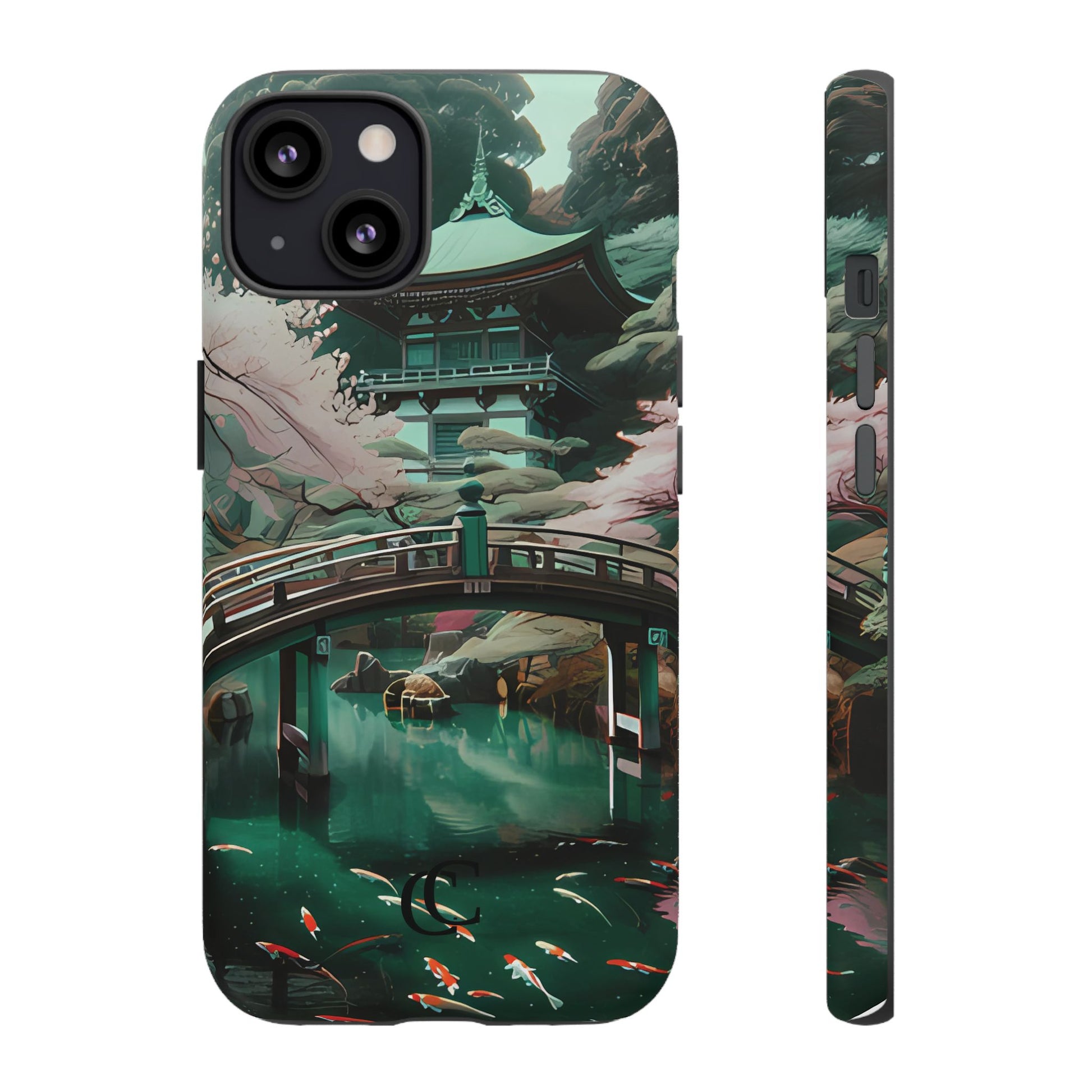 Nature-Inspired Phone Case, Aesthetic Phone Cover, Floral Case, Koi Pond Design, Gift for Nature Lovers