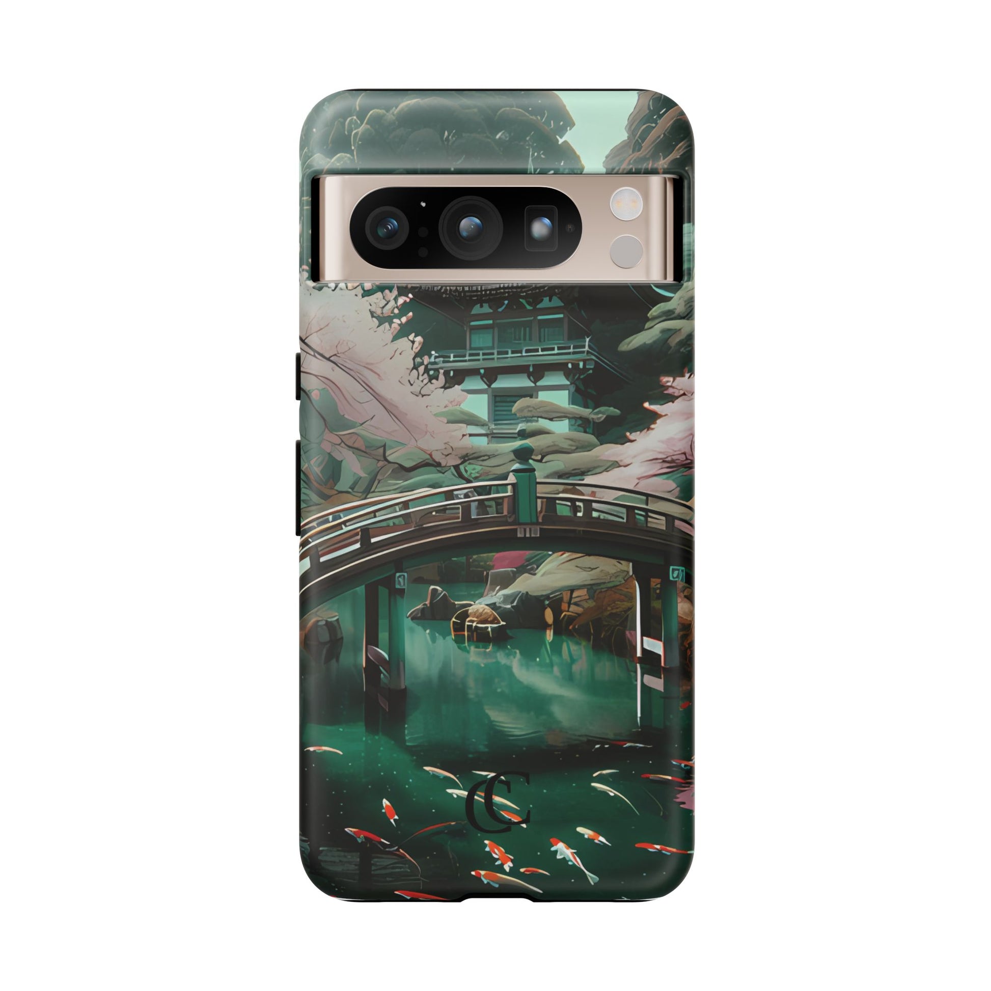 Nature-Inspired Phone Case, Aesthetic Phone Cover, Floral Case, Koi Pond Design, Gift for Nature Lovers