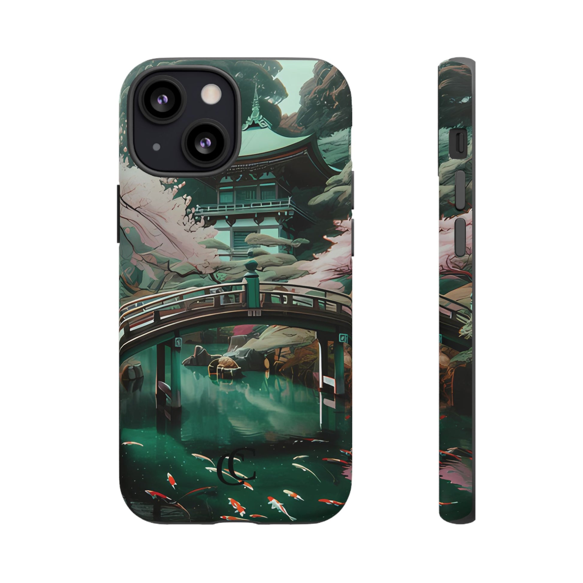 Nature-Inspired Phone Case, Aesthetic Phone Cover, Floral Case, Koi Pond Design, Gift for Nature Lovers