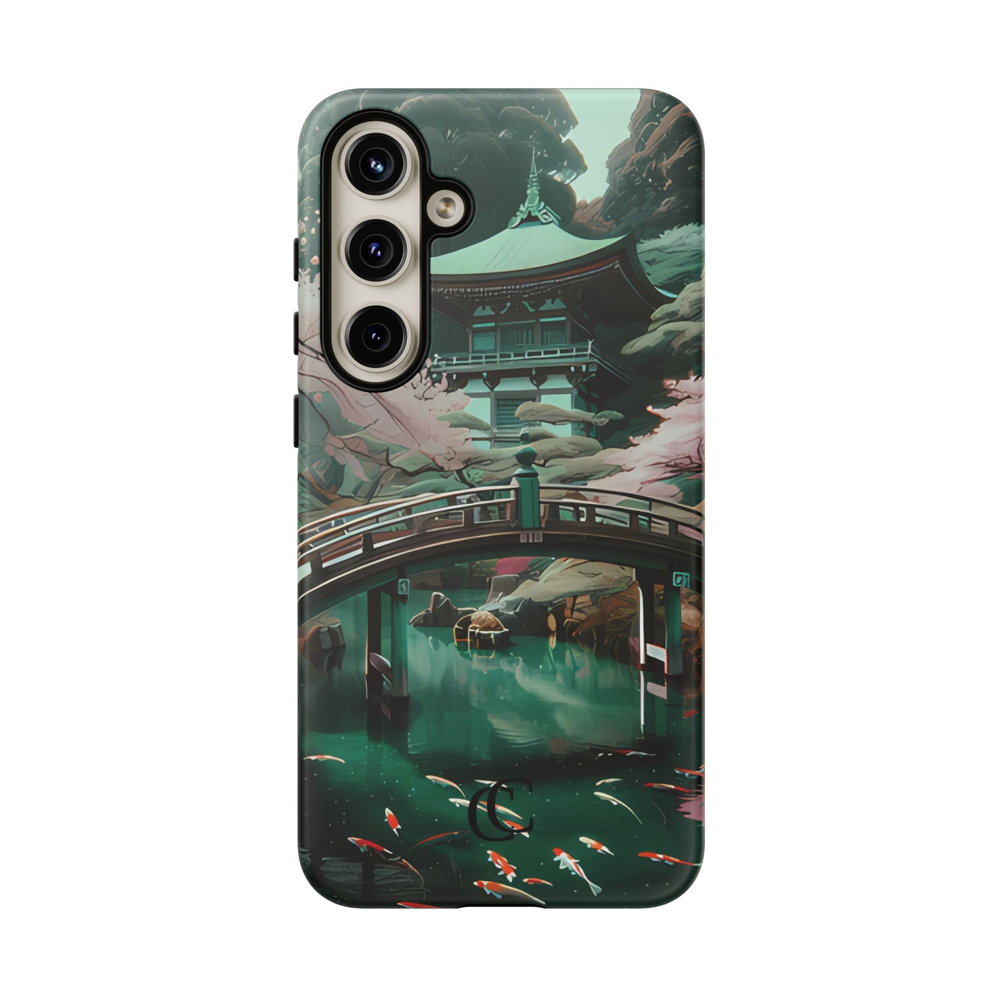 Nature-Inspired Phone Case, Aesthetic Phone Cover, Floral Case, Koi Pond Design, Gift for Nature Lovers