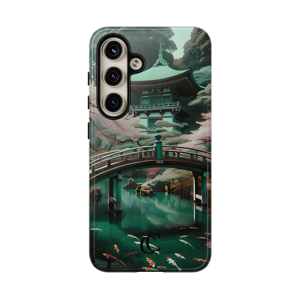 Nature-Inspired Phone Case, Aesthetic Phone Cover, Floral Case, Koi Pond Design, Gift for Nature Lovers