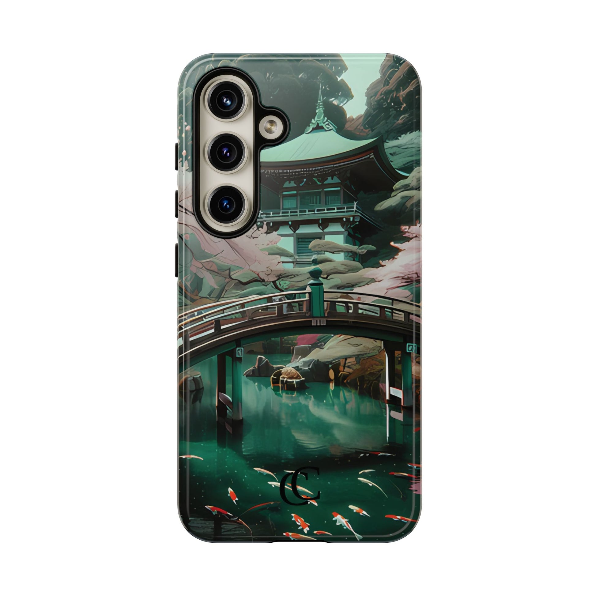 Nature-Inspired Phone Case, Aesthetic Phone Cover, Floral Case, Koi Pond Design, Gift for Nature Lovers