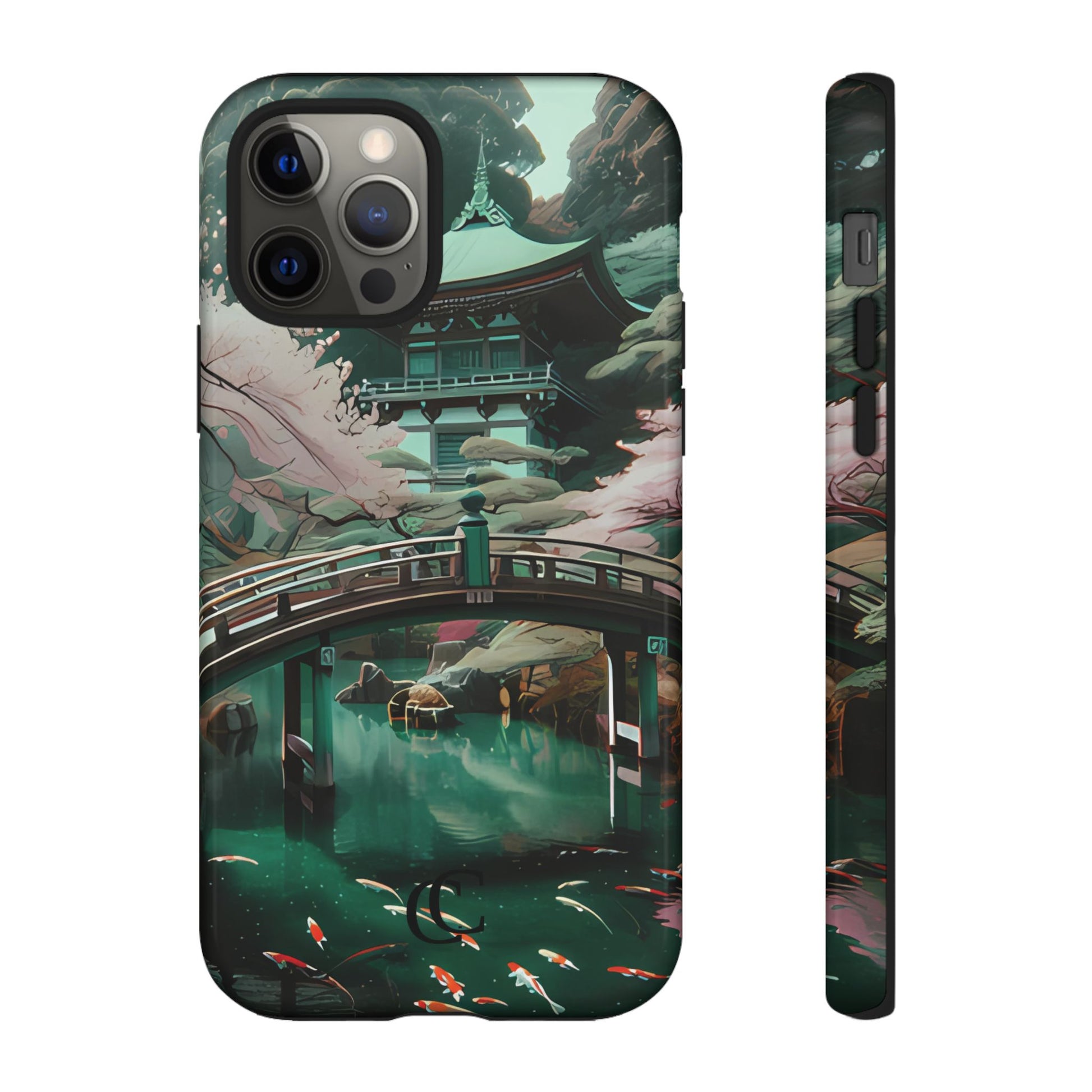 Nature-Inspired Phone Case, Aesthetic Phone Cover, Floral Case, Koi Pond Design, Gift for Nature Lovers
