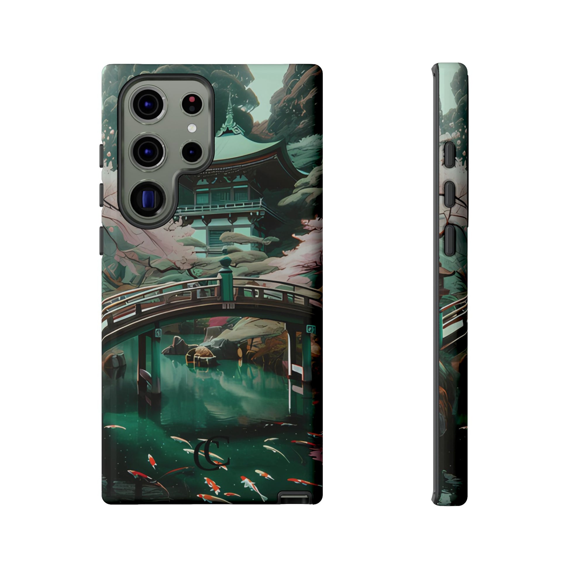 Nature-Inspired Phone Case, Aesthetic Phone Cover, Floral Case, Koi Pond Design, Gift for Nature Lovers