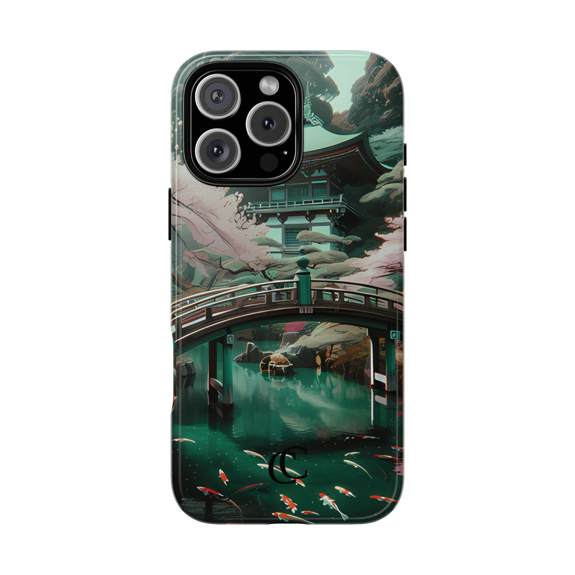 Nature-Inspired Phone Case, Aesthetic Phone Cover, Floral Case, Koi Pond Design, Gift for Nature Lovers