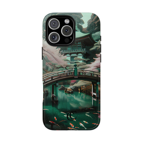 Nature-Inspired Phone Case, Aesthetic Phone Cover, Floral Case, Koi Pond Design, Gift for Nature Lovers