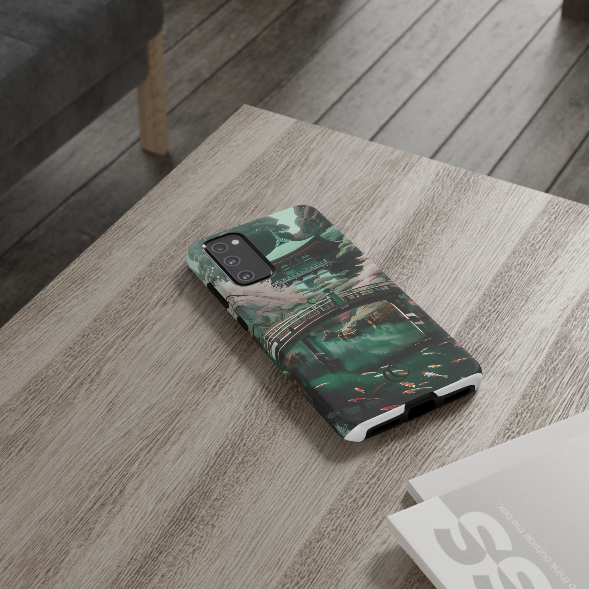 Nature-Inspired Phone Case, Aesthetic Phone Cover, Floral Case, Koi Pond Design, Gift for Nature Lovers