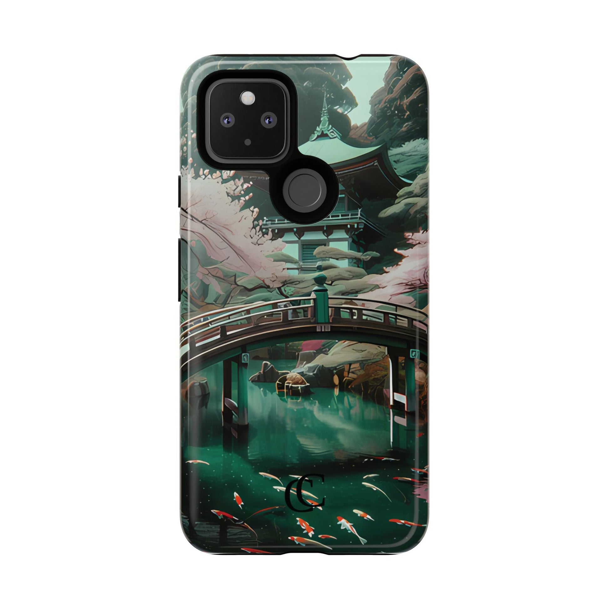 Nature-Inspired Phone Case, Aesthetic Phone Cover, Floral Case, Koi Pond Design, Gift for Nature Lovers