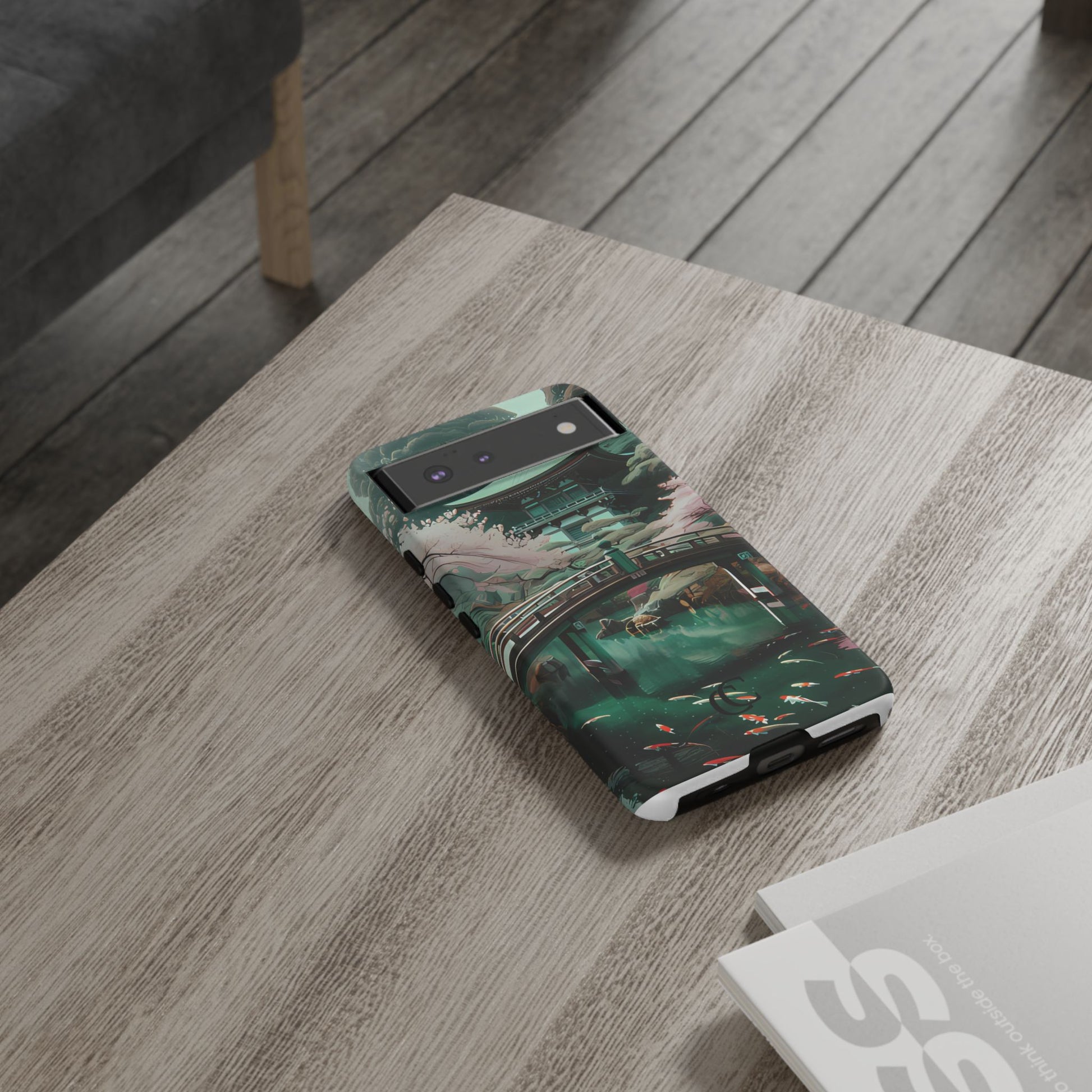Nature-Inspired Phone Case, Aesthetic Phone Cover, Floral Case, Koi Pond Design, Gift for Nature Lovers