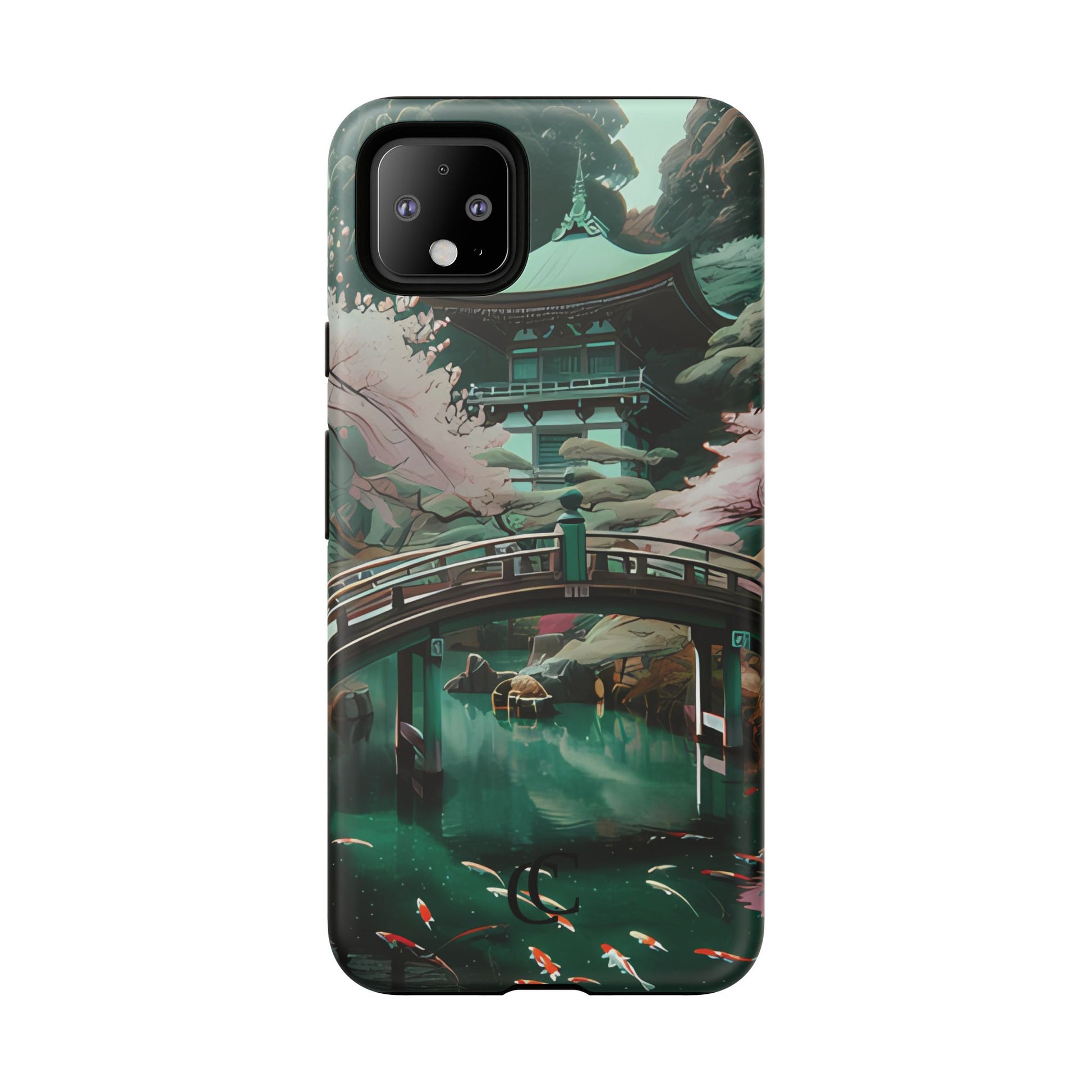 Nature-Inspired Phone Case, Aesthetic Phone Cover, Floral Case, Koi Pond Design, Gift for Nature Lovers