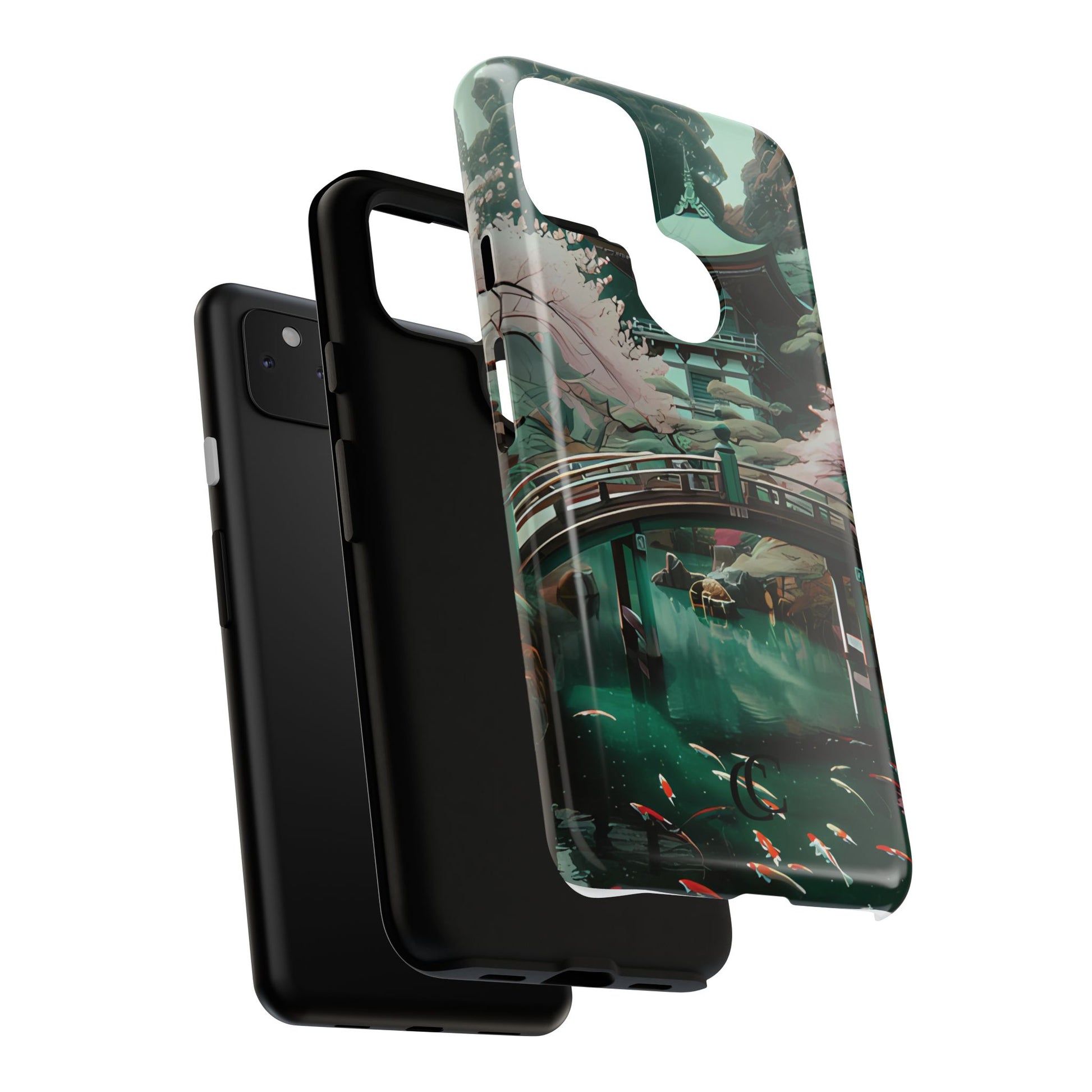 Nature-Inspired Phone Case, Aesthetic Phone Cover, Floral Case, Koi Pond Design, Gift for Nature Lovers