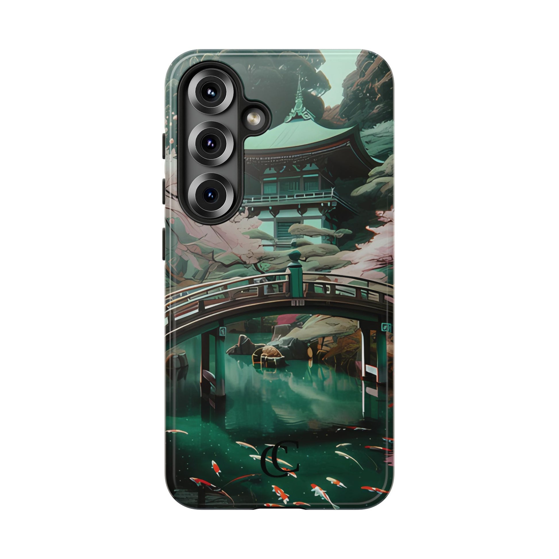 Nature-Inspired Phone Case, Aesthetic Phone Cover, Floral Case, Koi Pond Design, Gift for Nature Lovers