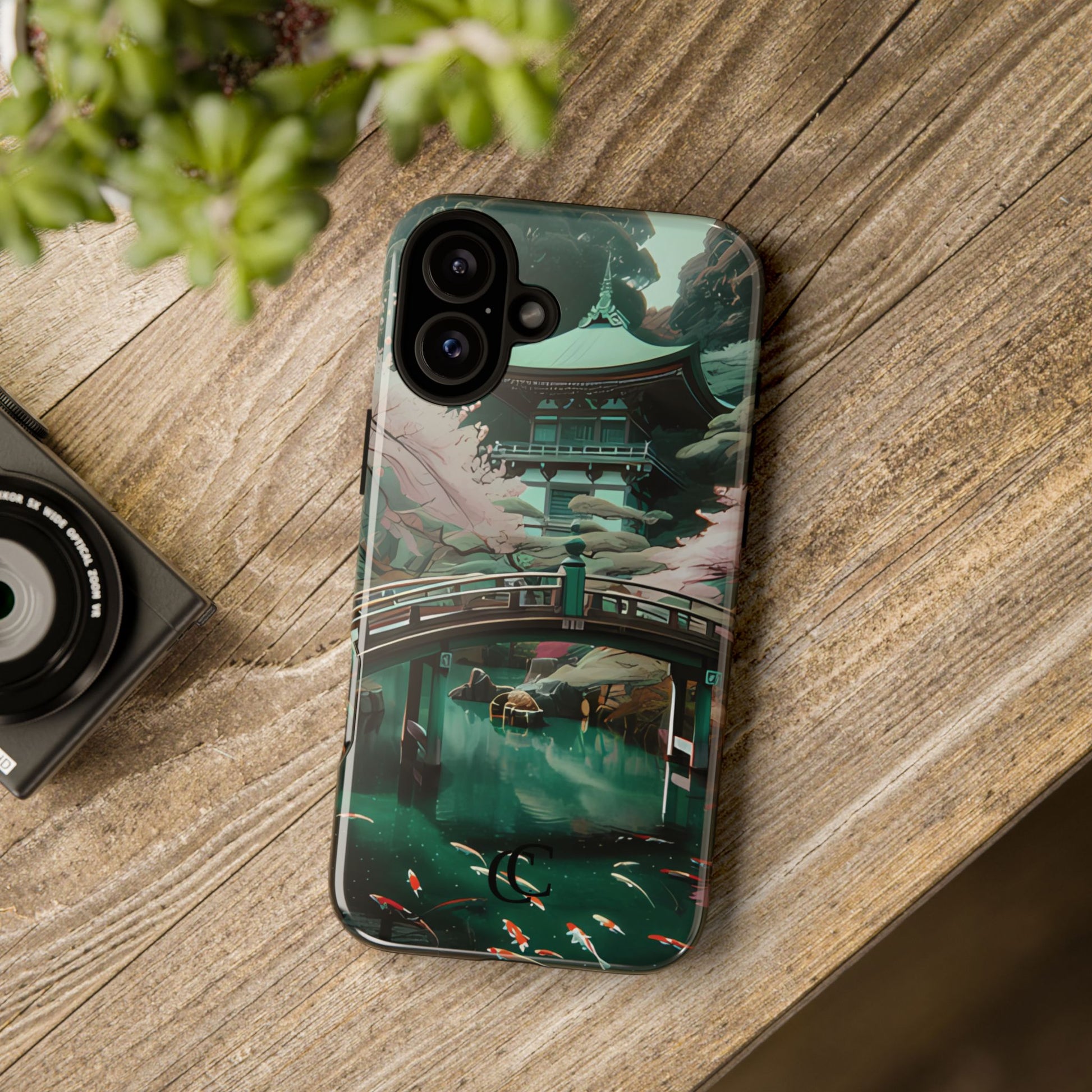 Nature-Inspired Phone Case, Aesthetic Phone Cover, Floral Case, Koi Pond Design, Gift for Nature Lovers