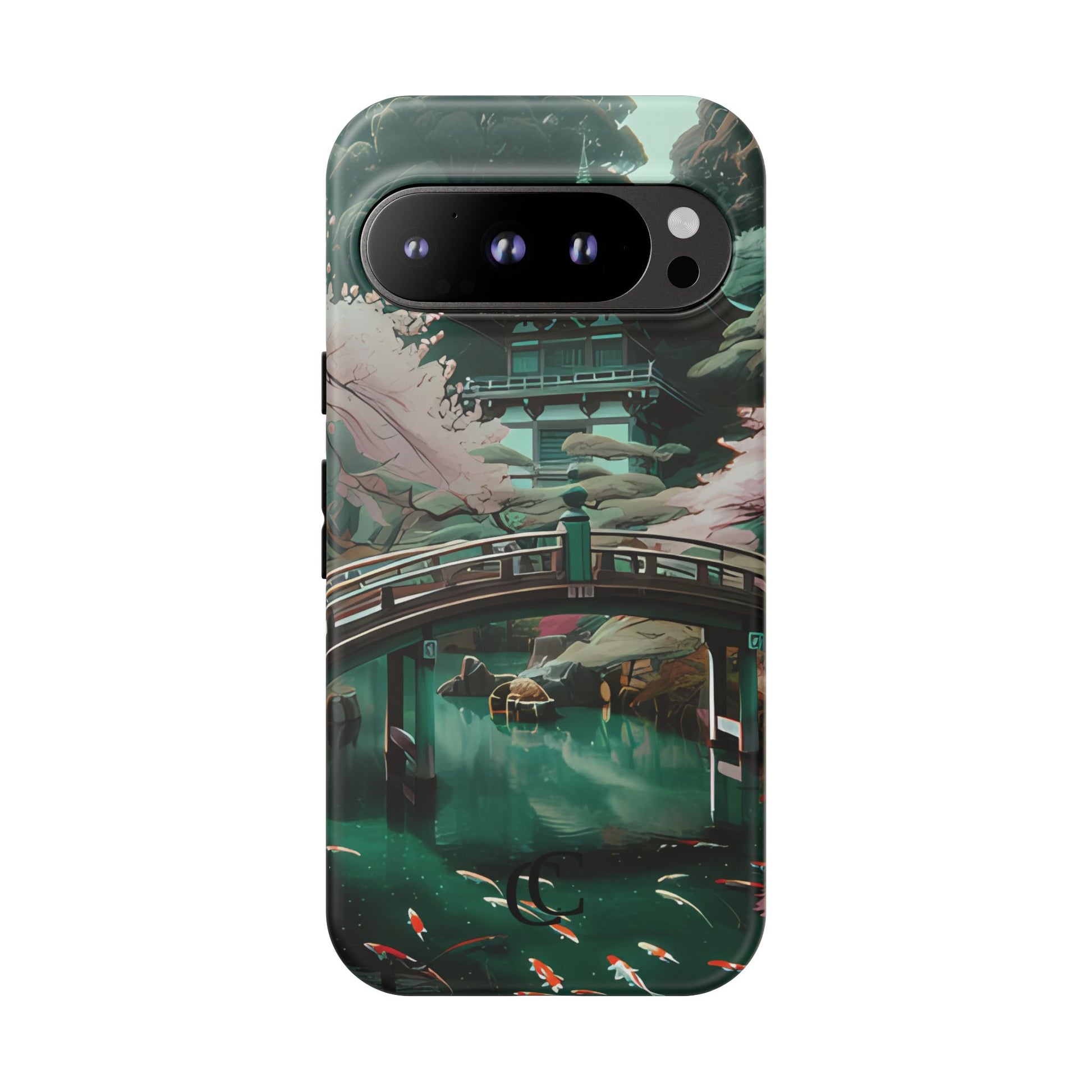 Nature-Inspired Phone Case, Aesthetic Phone Cover, Floral Case, Koi Pond Design, Gift for Nature Lovers