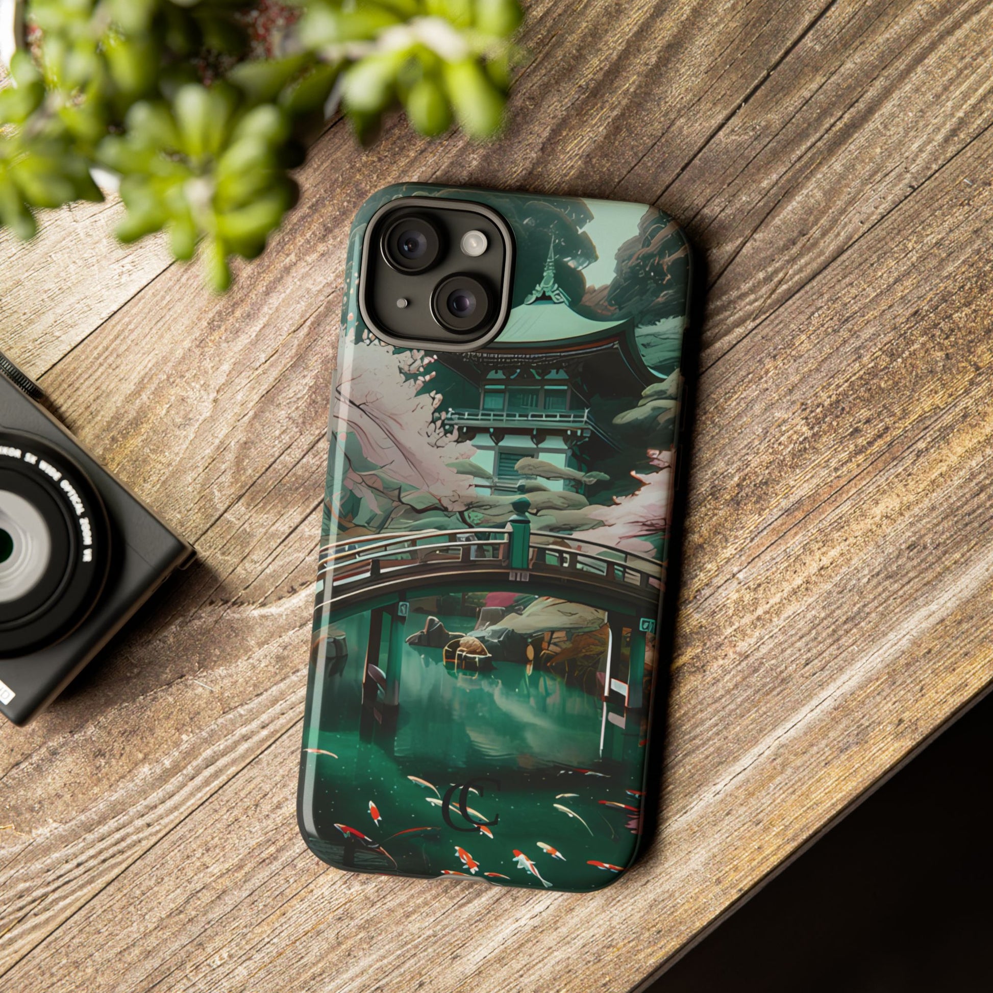 Nature-Inspired Phone Case, Aesthetic Phone Cover, Floral Case, Koi Pond Design, Gift for Nature Lovers