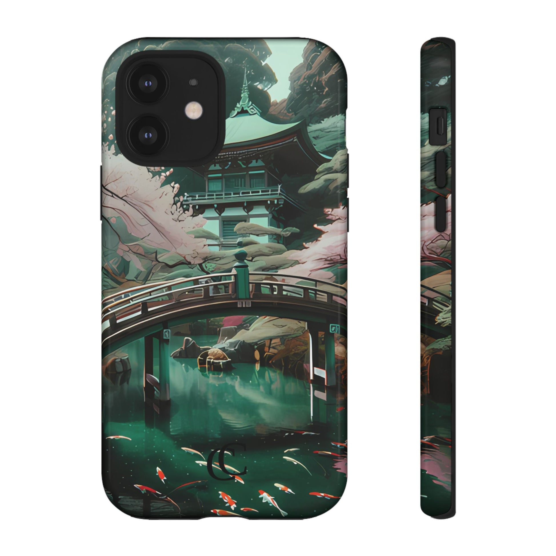 Nature-Inspired Phone Case, Aesthetic Phone Cover, Floral Case, Koi Pond Design, Gift for Nature Lovers