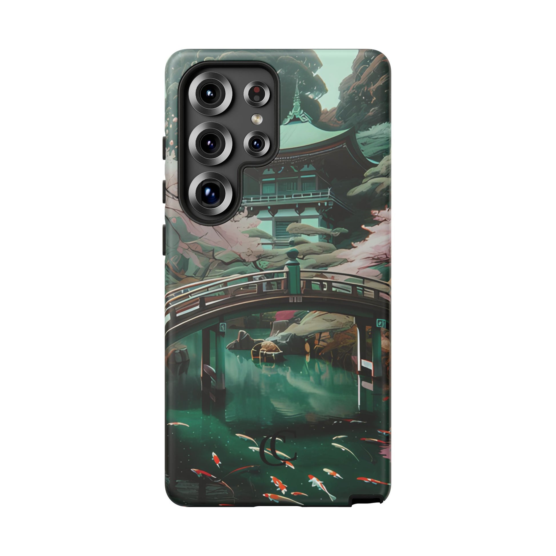 Nature-Inspired Phone Case, Aesthetic Phone Cover, Floral Case, Koi Pond Design, Gift for Nature Lovers