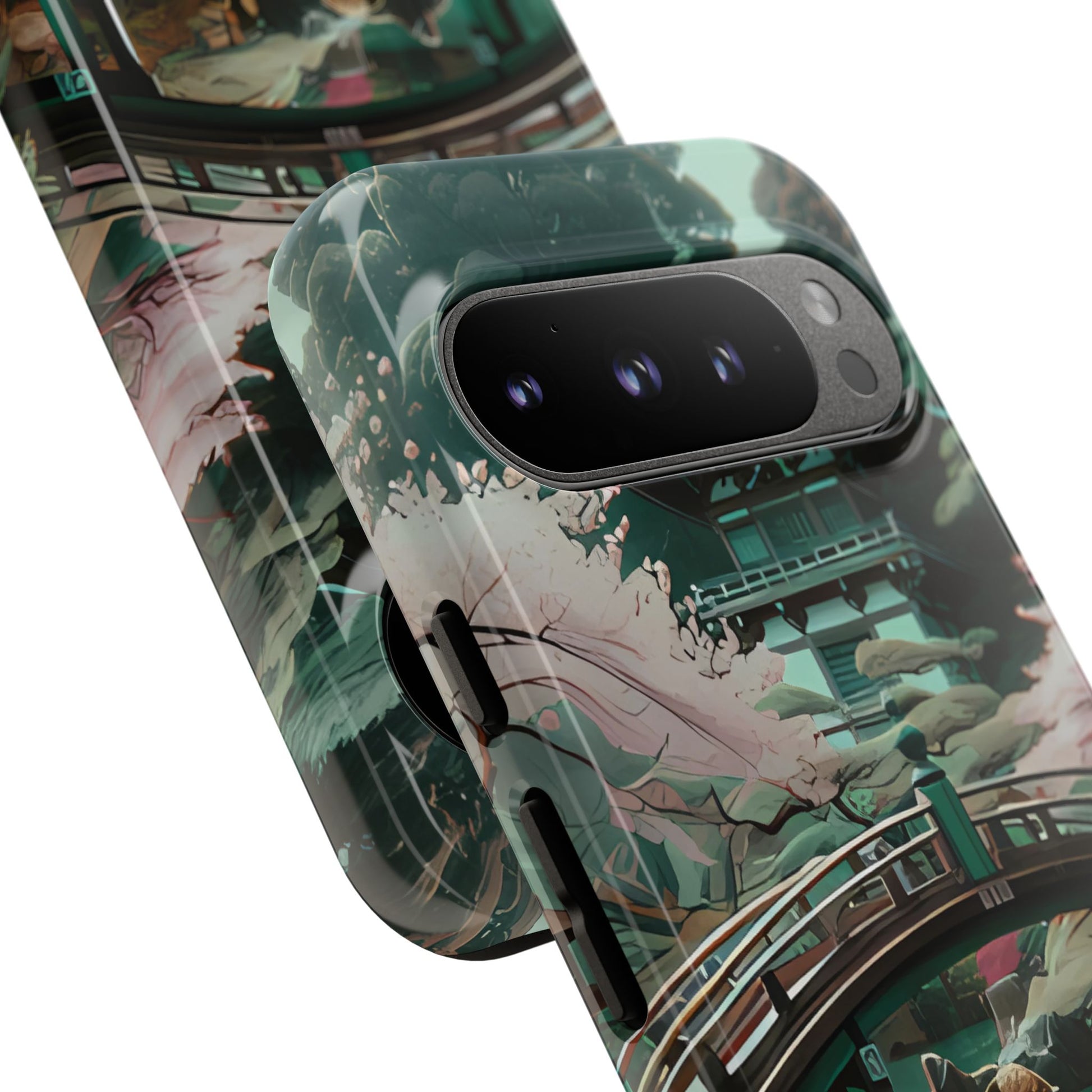 Nature-Inspired Phone Case, Aesthetic Phone Cover, Floral Case, Koi Pond Design, Gift for Nature Lovers