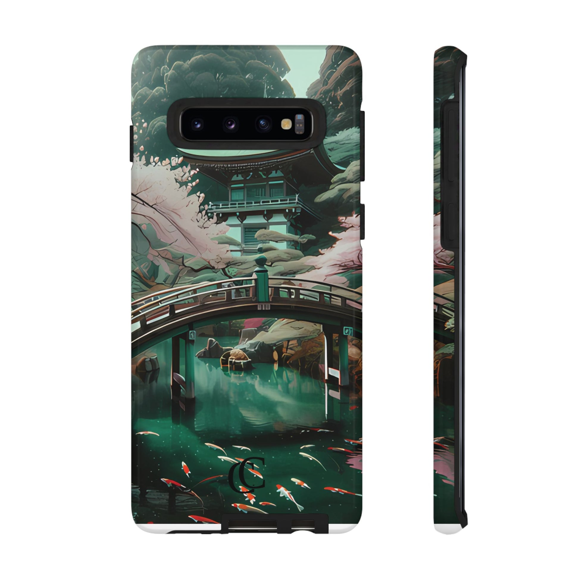 Nature-Inspired Phone Case, Aesthetic Phone Cover, Floral Case, Koi Pond Design, Gift for Nature Lovers