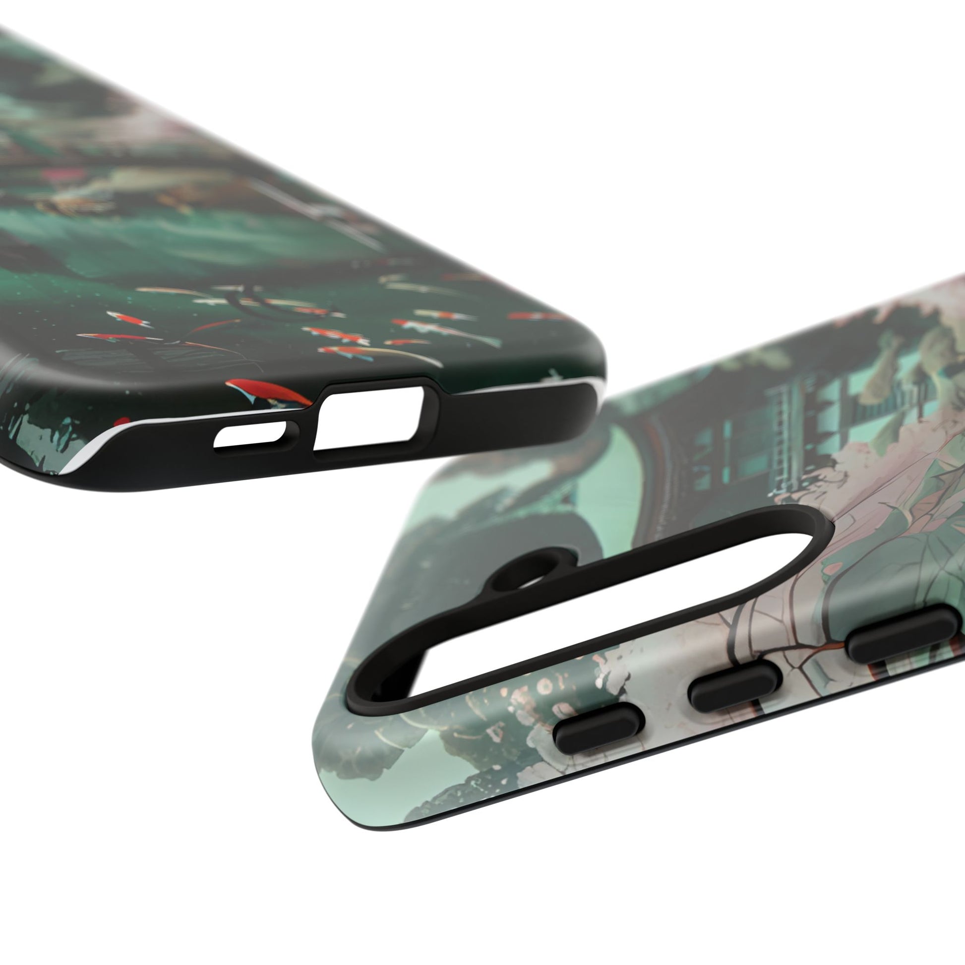 Nature-Inspired Phone Case, Aesthetic Phone Cover, Floral Case, Koi Pond Design, Gift for Nature Lovers