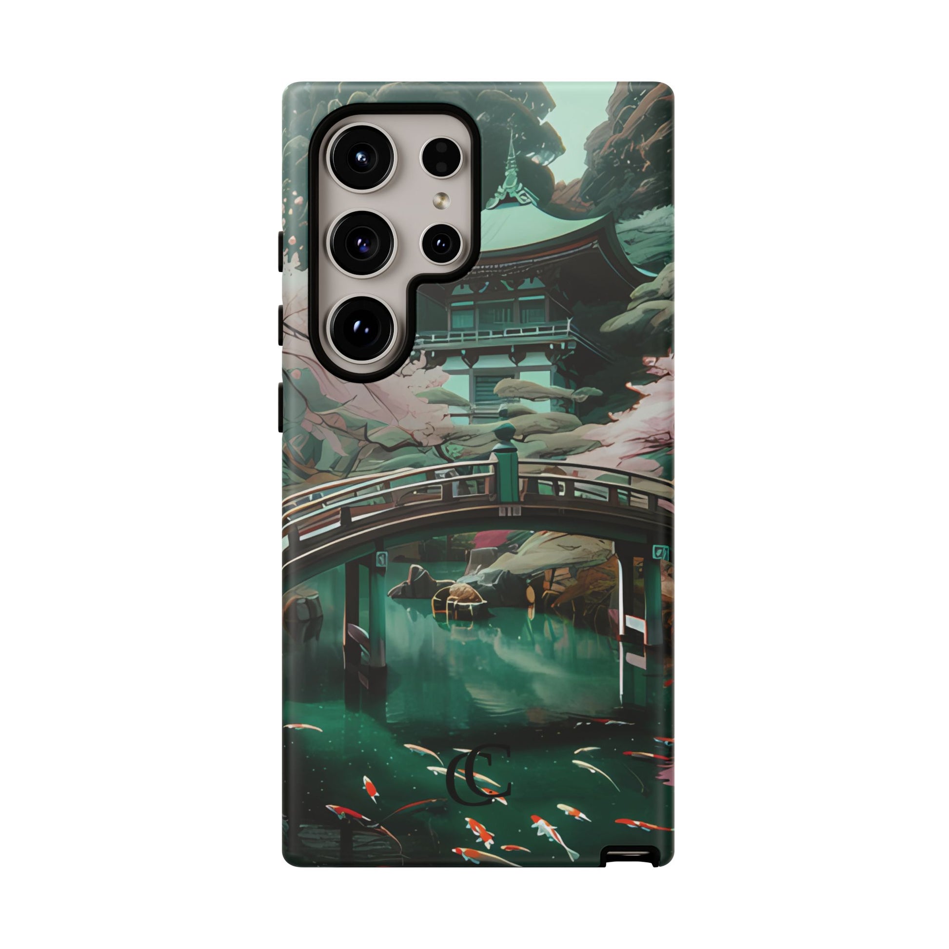 Nature-Inspired Phone Case, Aesthetic Phone Cover, Floral Case, Koi Pond Design, Gift for Nature Lovers