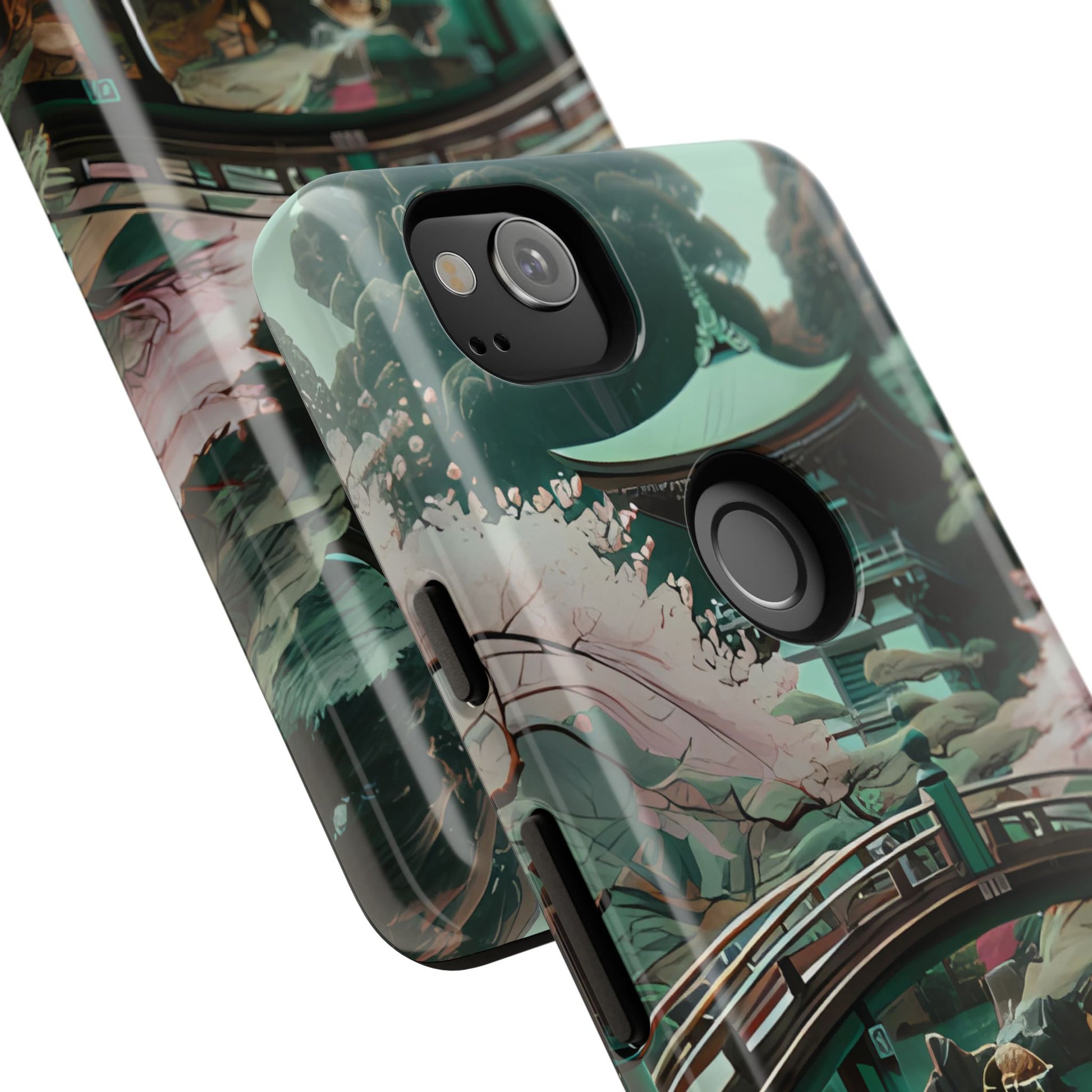 Nature-Inspired Phone Case, Aesthetic Phone Cover, Floral Case, Koi Pond Design, Gift for Nature Lovers