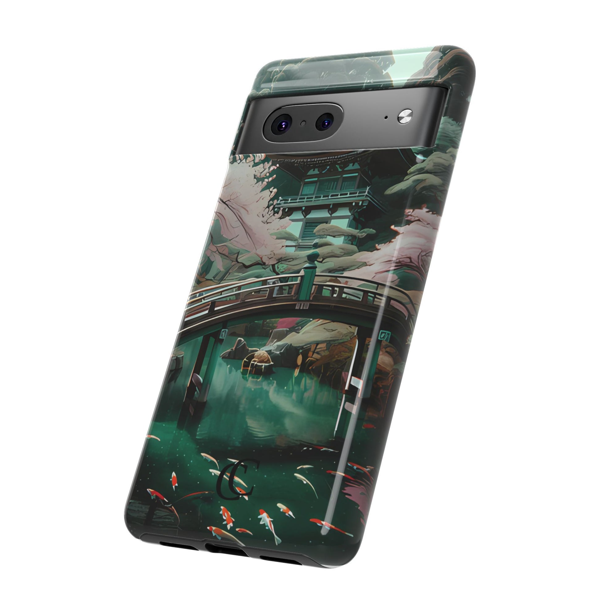 Nature-Inspired Phone Case, Aesthetic Phone Cover, Floral Case, Koi Pond Design, Gift for Nature Lovers