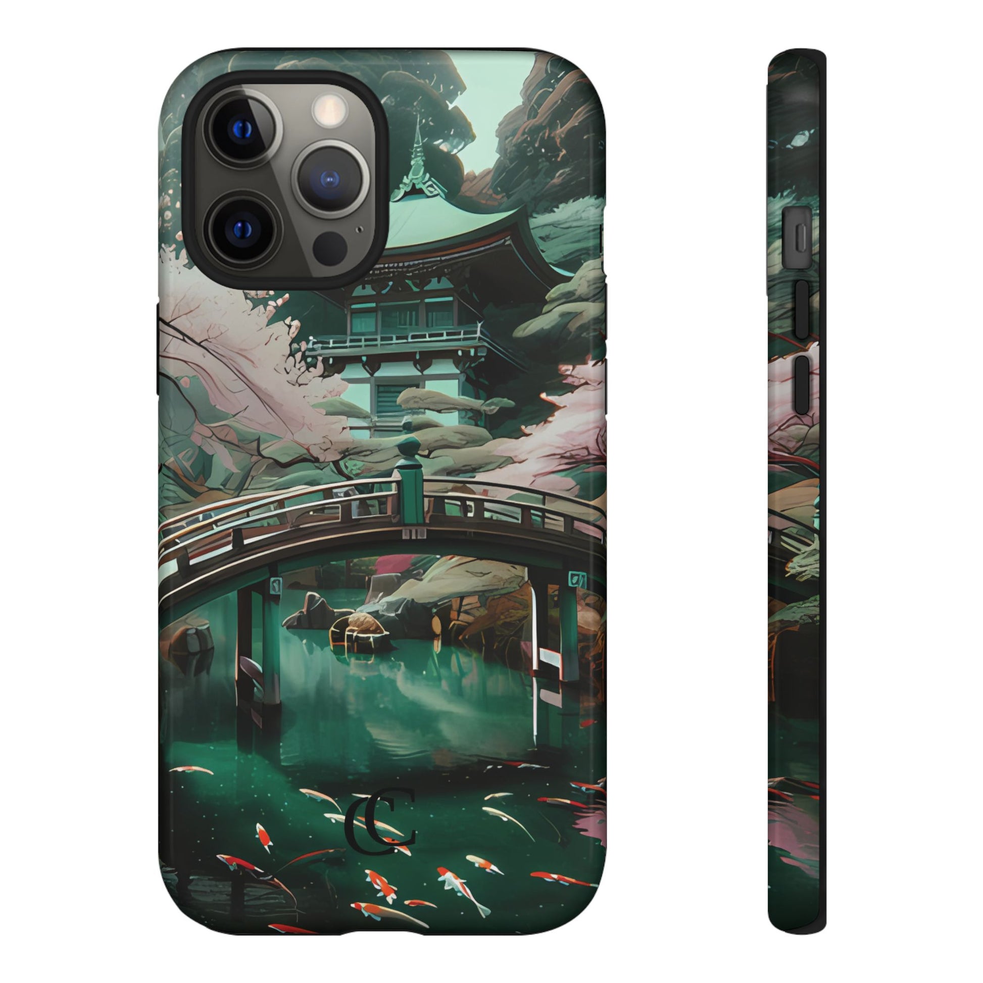 Nature-Inspired Phone Case, Aesthetic Phone Cover, Floral Case, Koi Pond Design, Gift for Nature Lovers