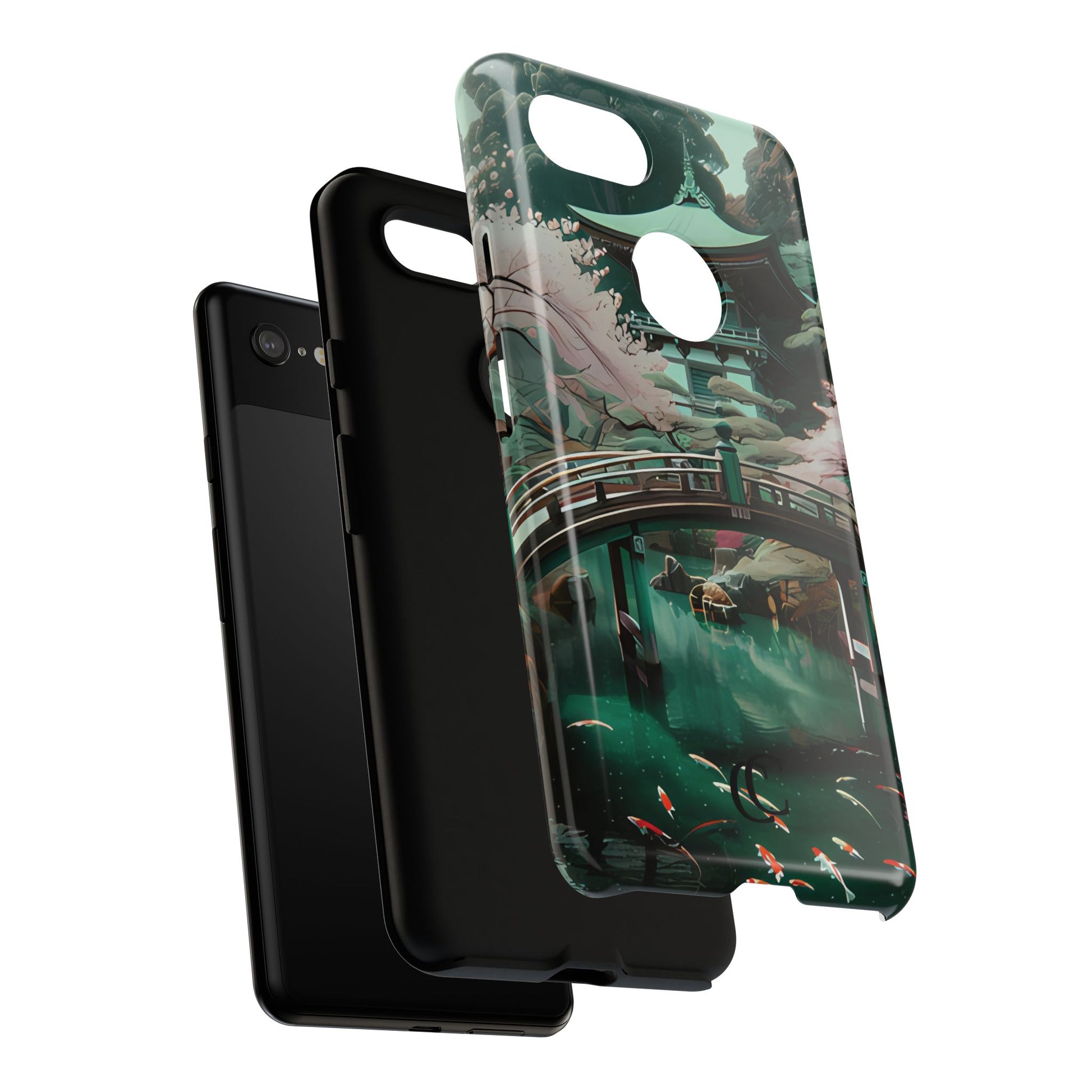 Nature-Inspired Phone Case, Aesthetic Phone Cover, Floral Case, Koi Pond Design, Gift for Nature Lovers