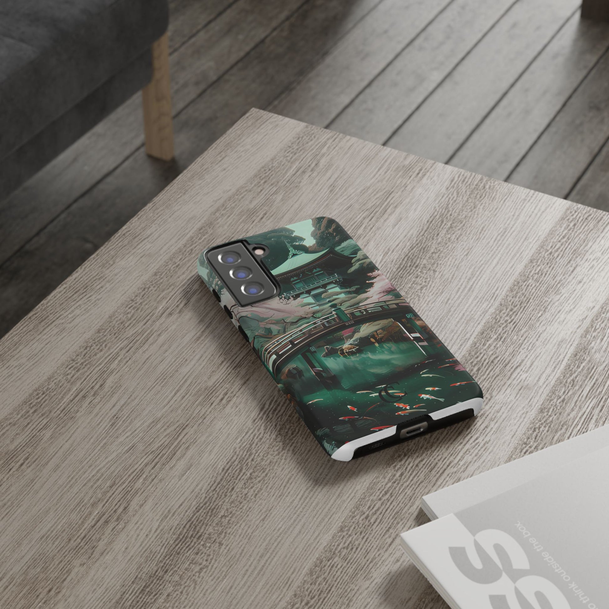 Nature-Inspired Phone Case, Aesthetic Phone Cover, Floral Case, Koi Pond Design, Gift for Nature Lovers
