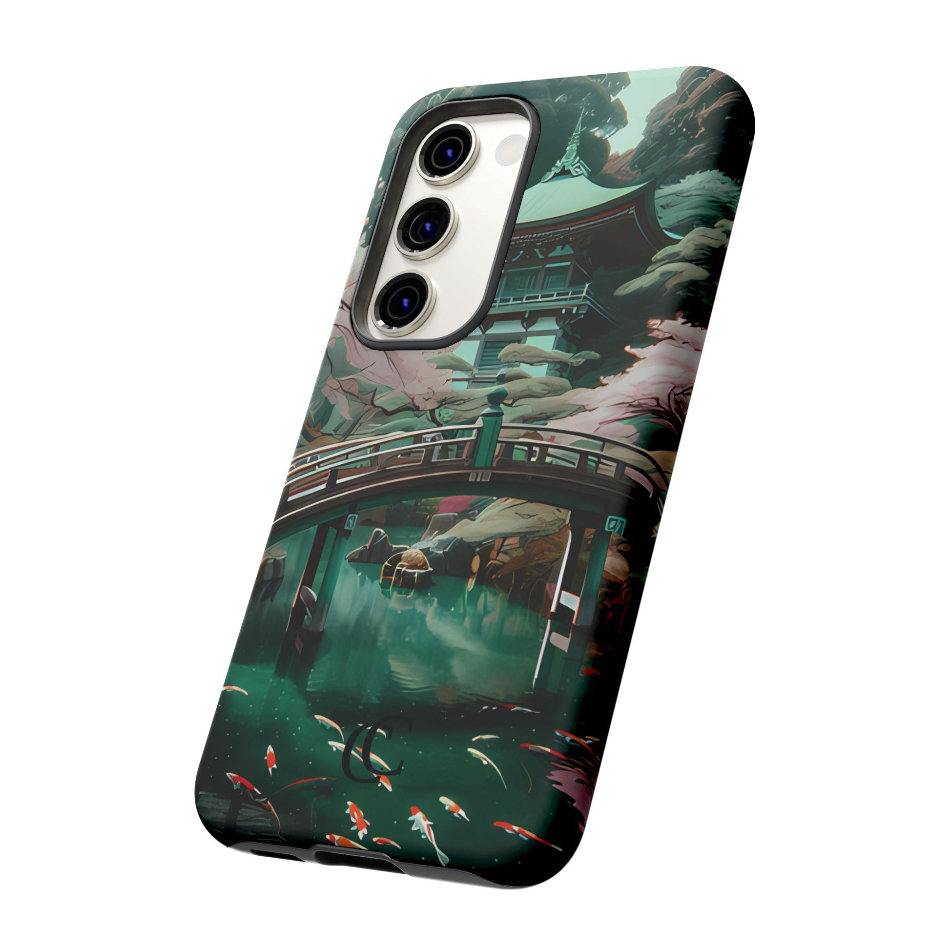 Nature-Inspired Phone Case, Aesthetic Phone Cover, Floral Case, Koi Pond Design, Gift for Nature Lovers