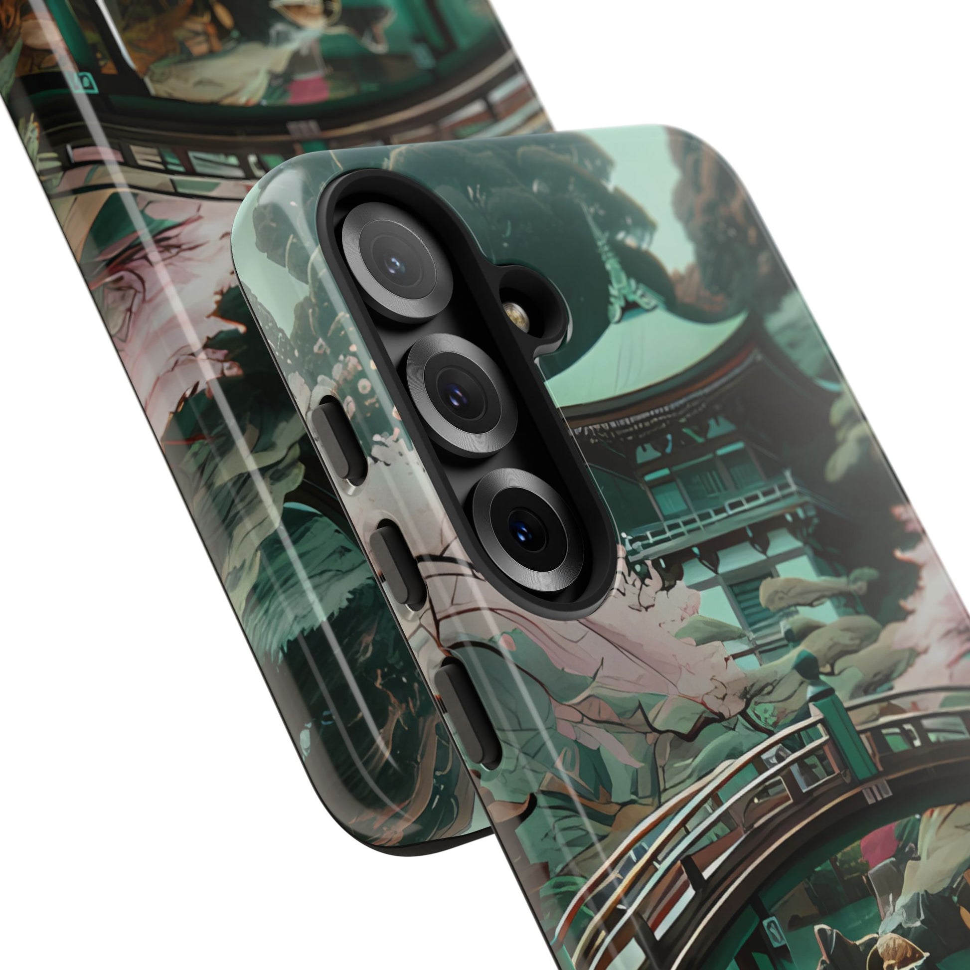 Nature-Inspired Phone Case, Aesthetic Phone Cover, Floral Case, Koi Pond Design, Gift for Nature Lovers