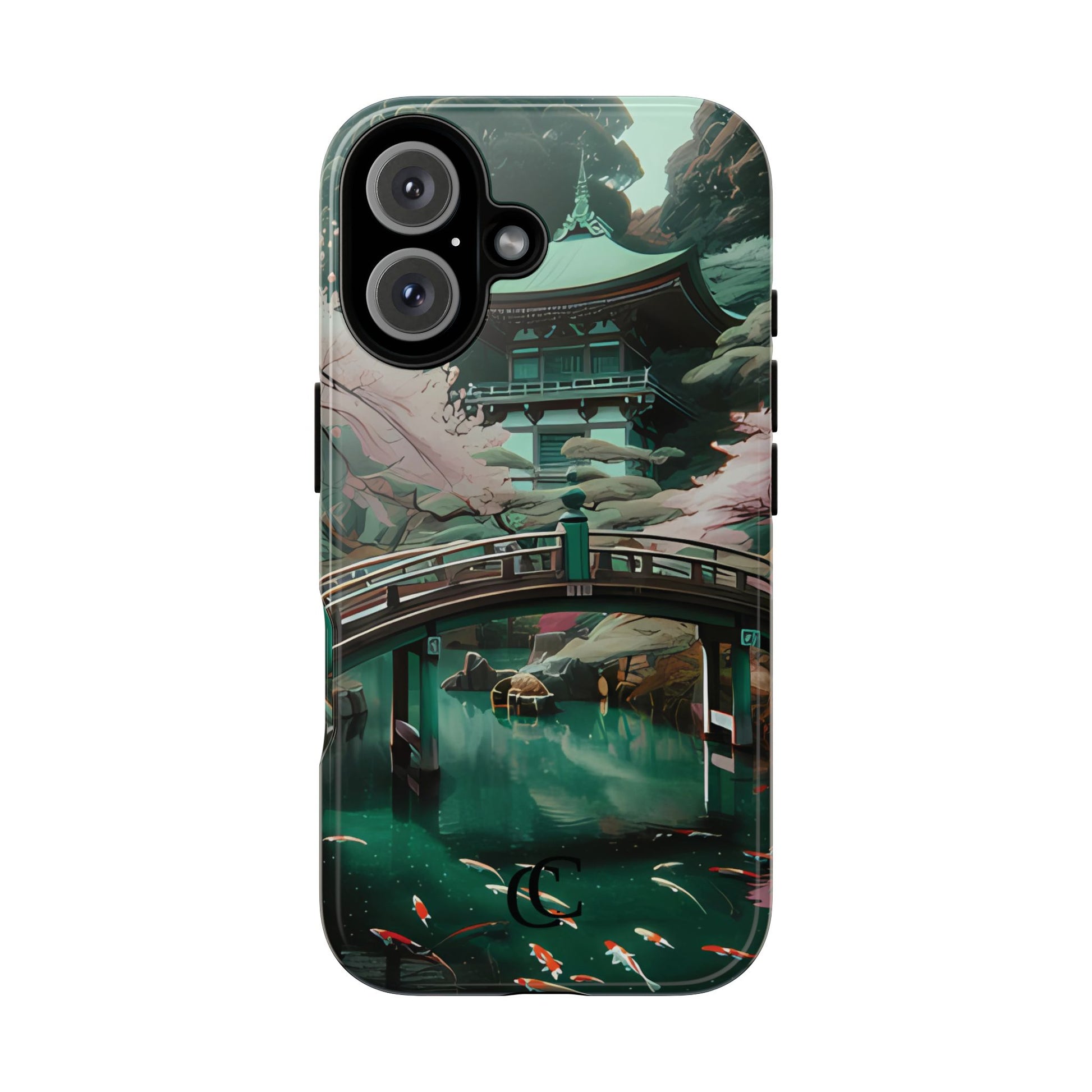Nature-Inspired Phone Case, Aesthetic Phone Cover, Floral Case, Koi Pond Design, Gift for Nature Lovers