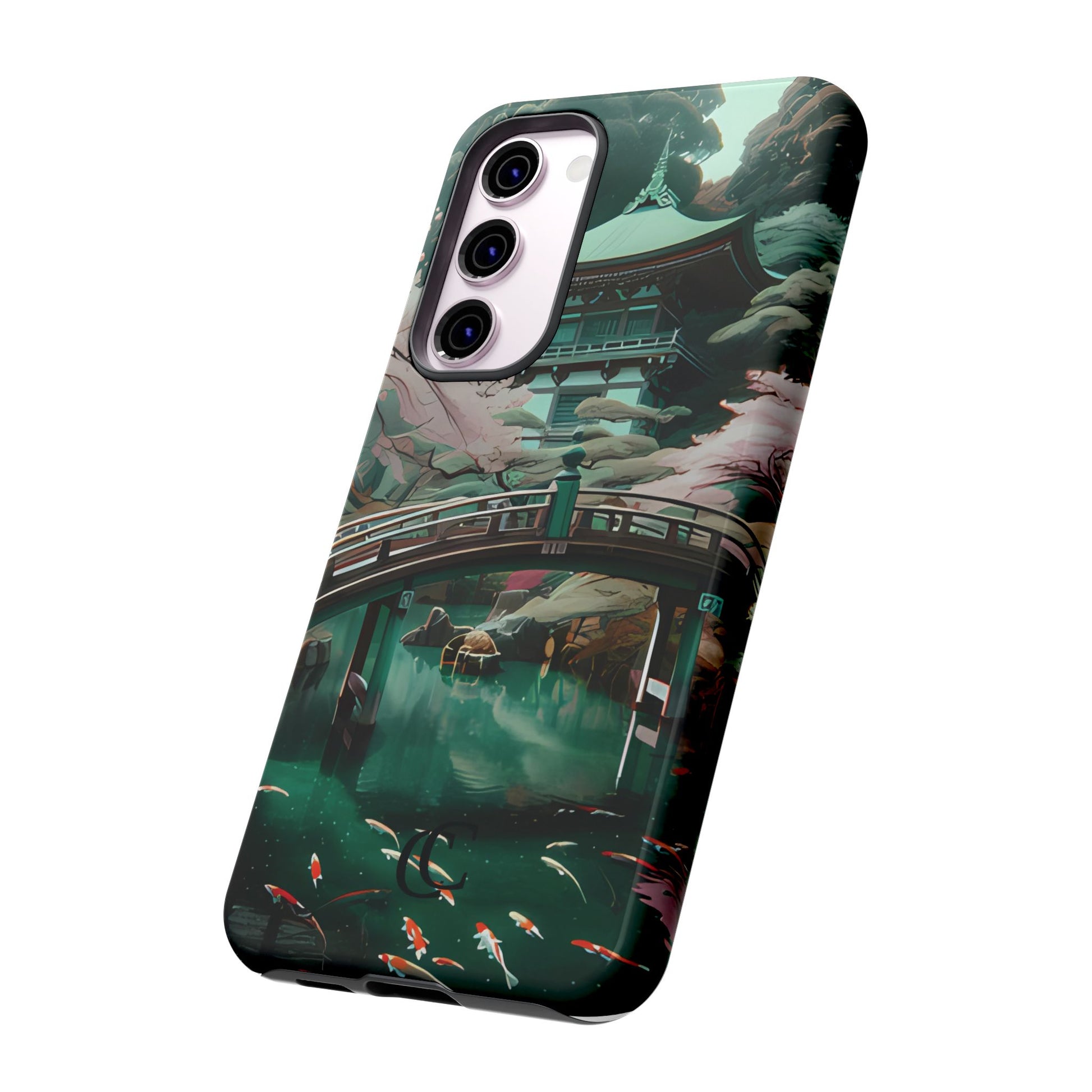 Nature-Inspired Phone Case, Aesthetic Phone Cover, Floral Case, Koi Pond Design, Gift for Nature Lovers