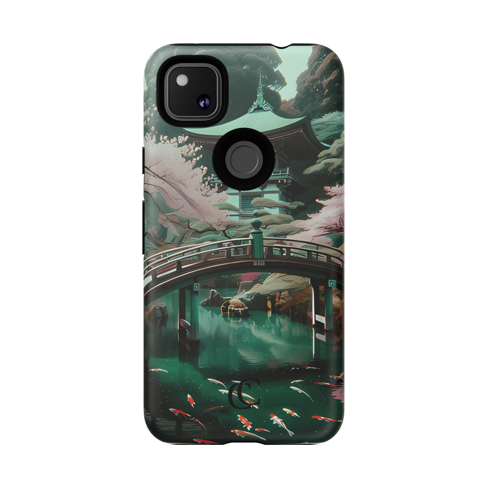Nature-Inspired Phone Case, Aesthetic Phone Cover, Floral Case, Koi Pond Design, Gift for Nature Lovers