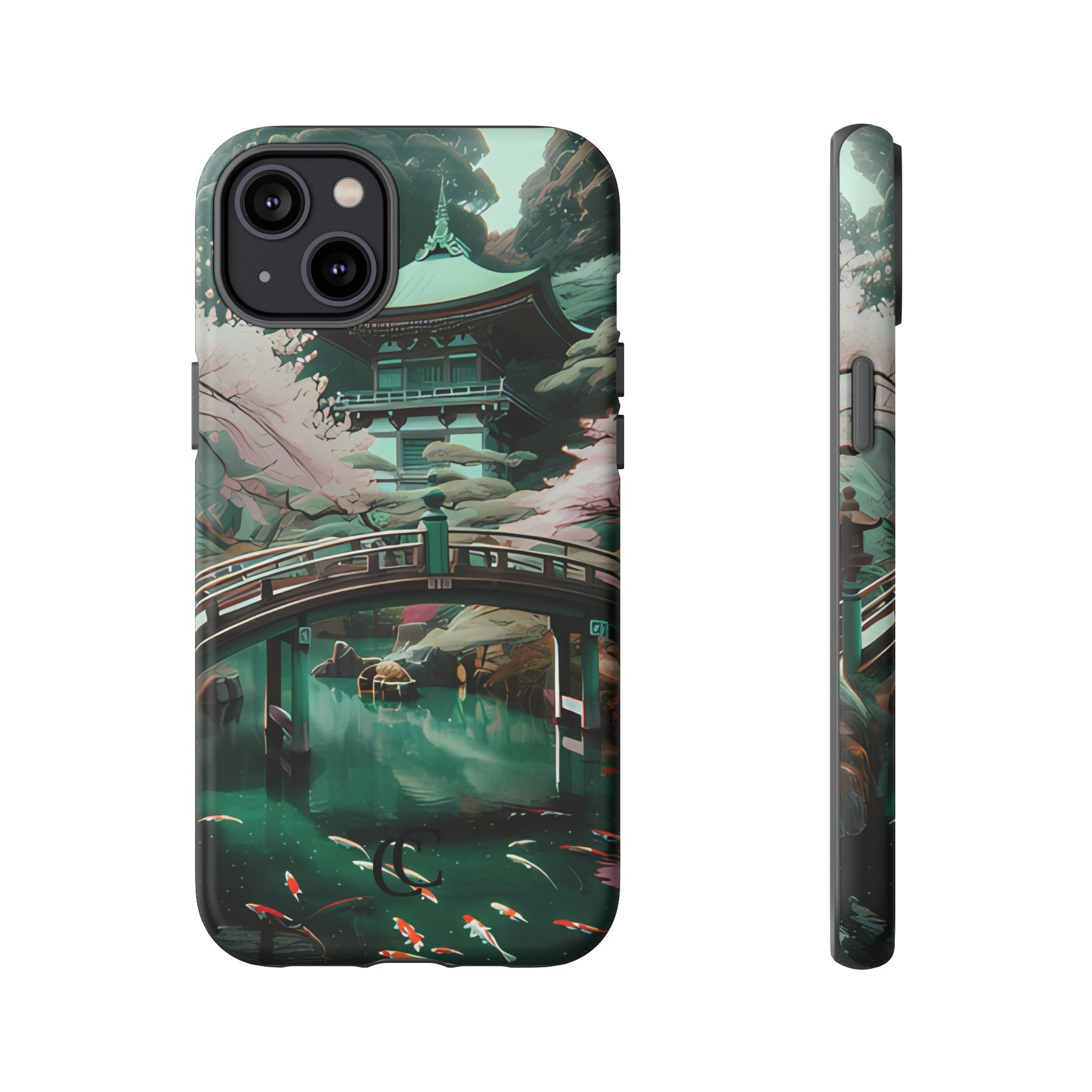 Nature-Inspired Phone Case, Aesthetic Phone Cover, Floral Case, Koi Pond Design, Gift for Nature Lovers