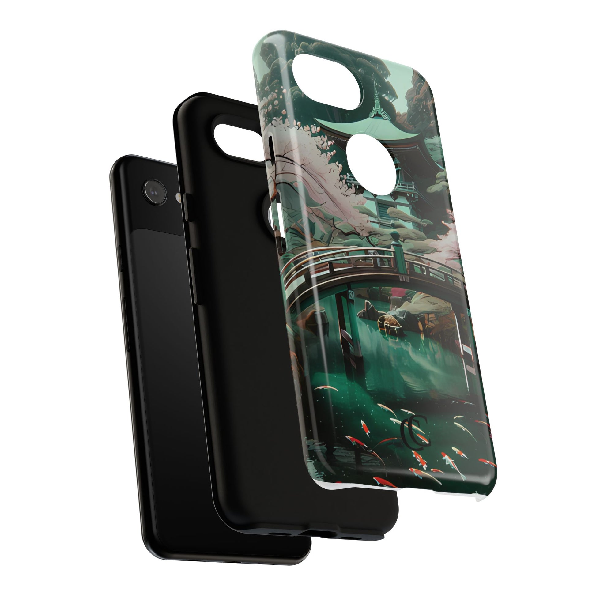 Nature-Inspired Phone Case, Aesthetic Phone Cover, Floral Case, Koi Pond Design, Gift for Nature Lovers