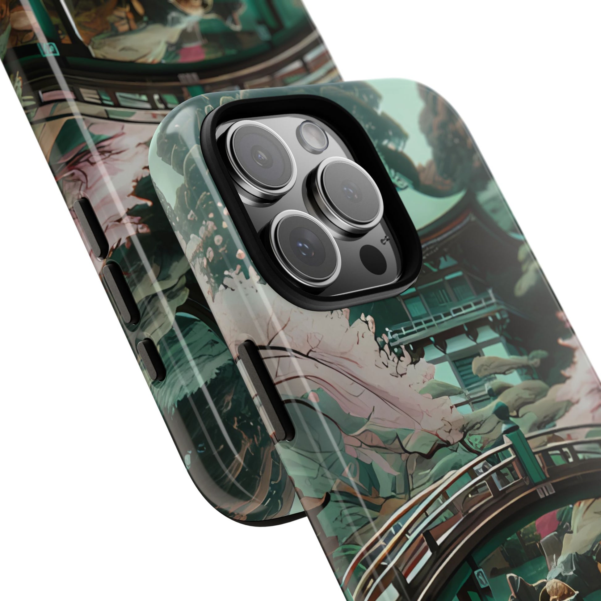 Nature-Inspired Phone Case, Aesthetic Phone Cover, Floral Case, Koi Pond Design, Gift for Nature Lovers