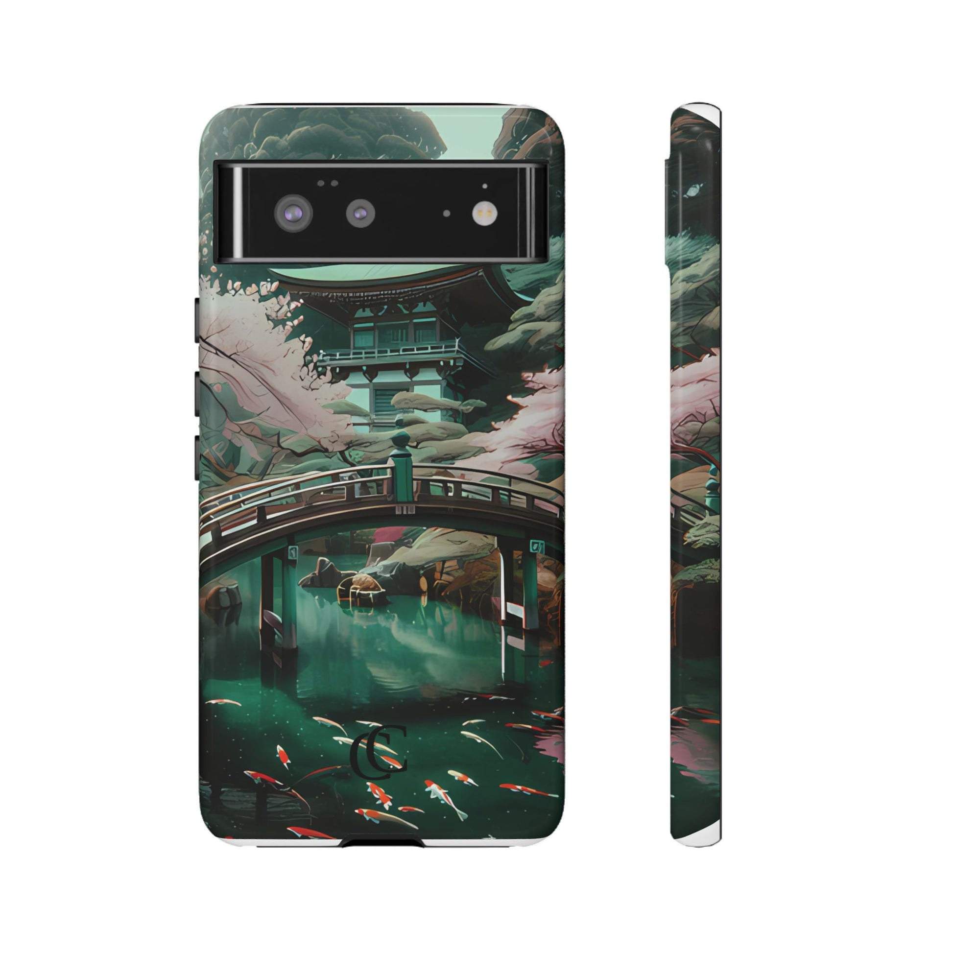 Nature-Inspired Phone Case, Aesthetic Phone Cover, Floral Case, Koi Pond Design, Gift for Nature Lovers