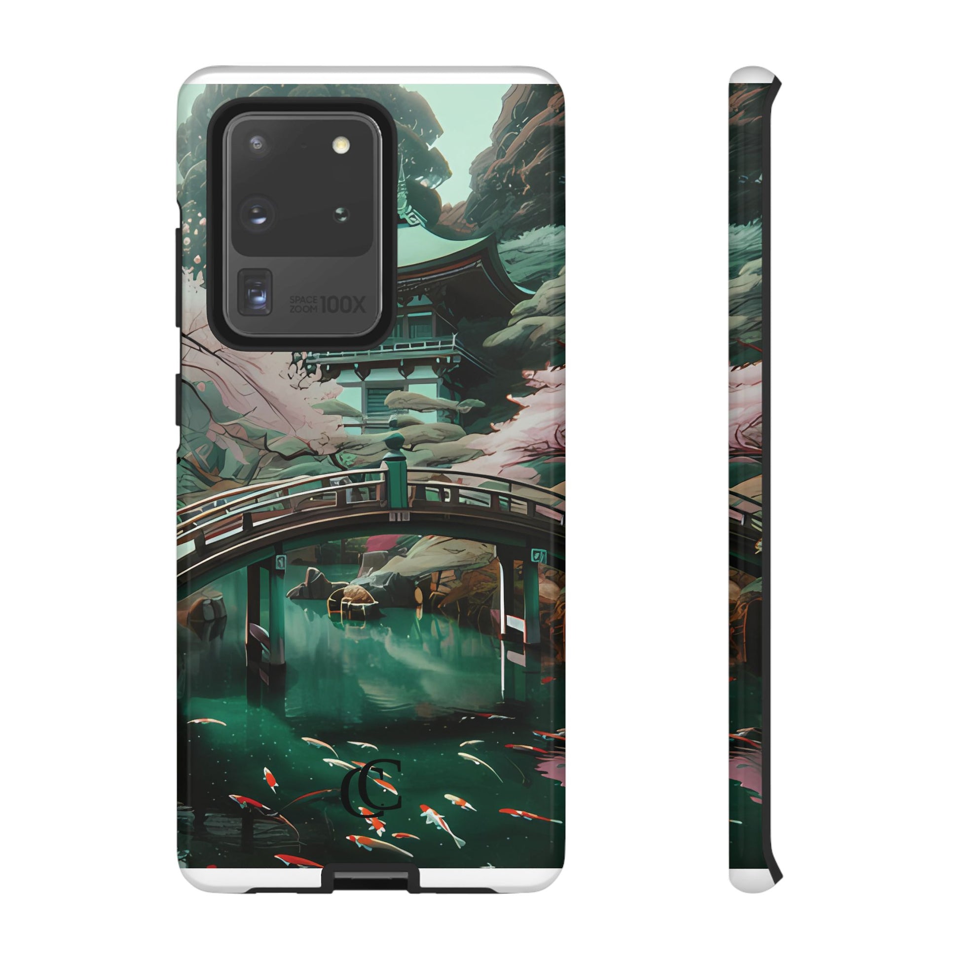 Nature-Inspired Phone Case, Aesthetic Phone Cover, Floral Case, Koi Pond Design, Gift for Nature Lovers