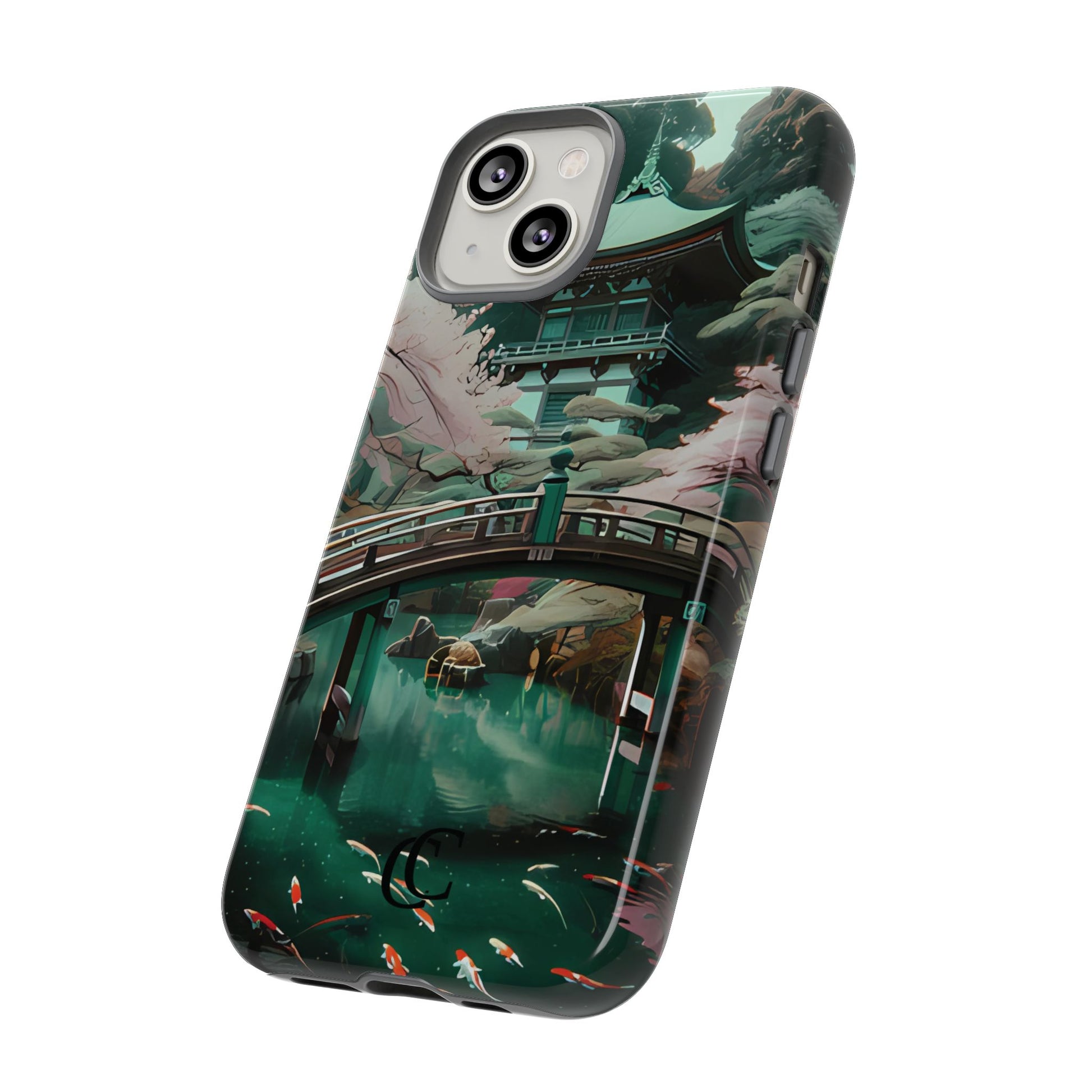 Nature-Inspired Phone Case, Aesthetic Phone Cover, Floral Case, Koi Pond Design, Gift for Nature Lovers