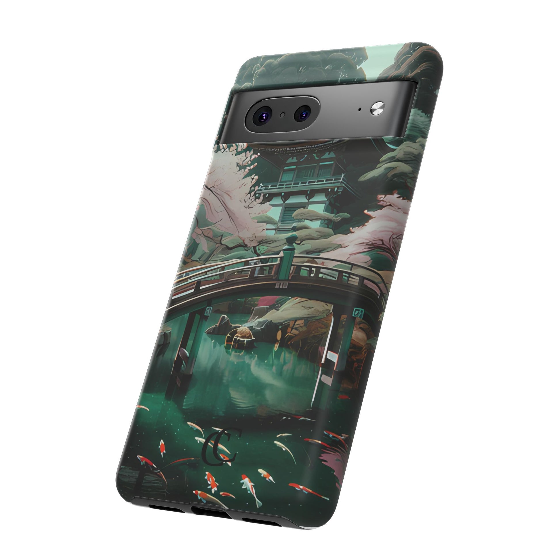 Nature-Inspired Phone Case, Aesthetic Phone Cover, Floral Case, Koi Pond Design, Gift for Nature Lovers