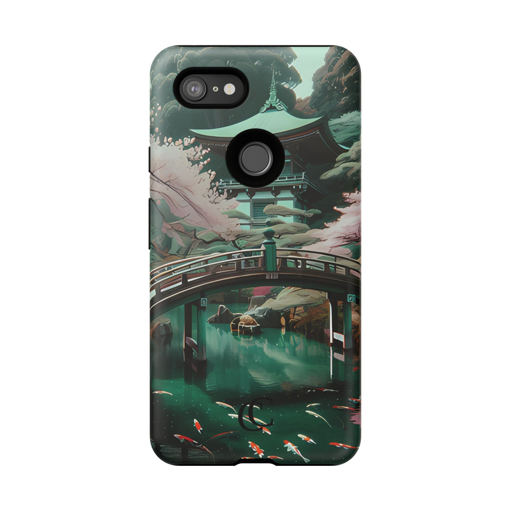 Nature-Inspired Phone Case, Aesthetic Phone Cover, Floral Case, Koi Pond Design, Gift for Nature Lovers
